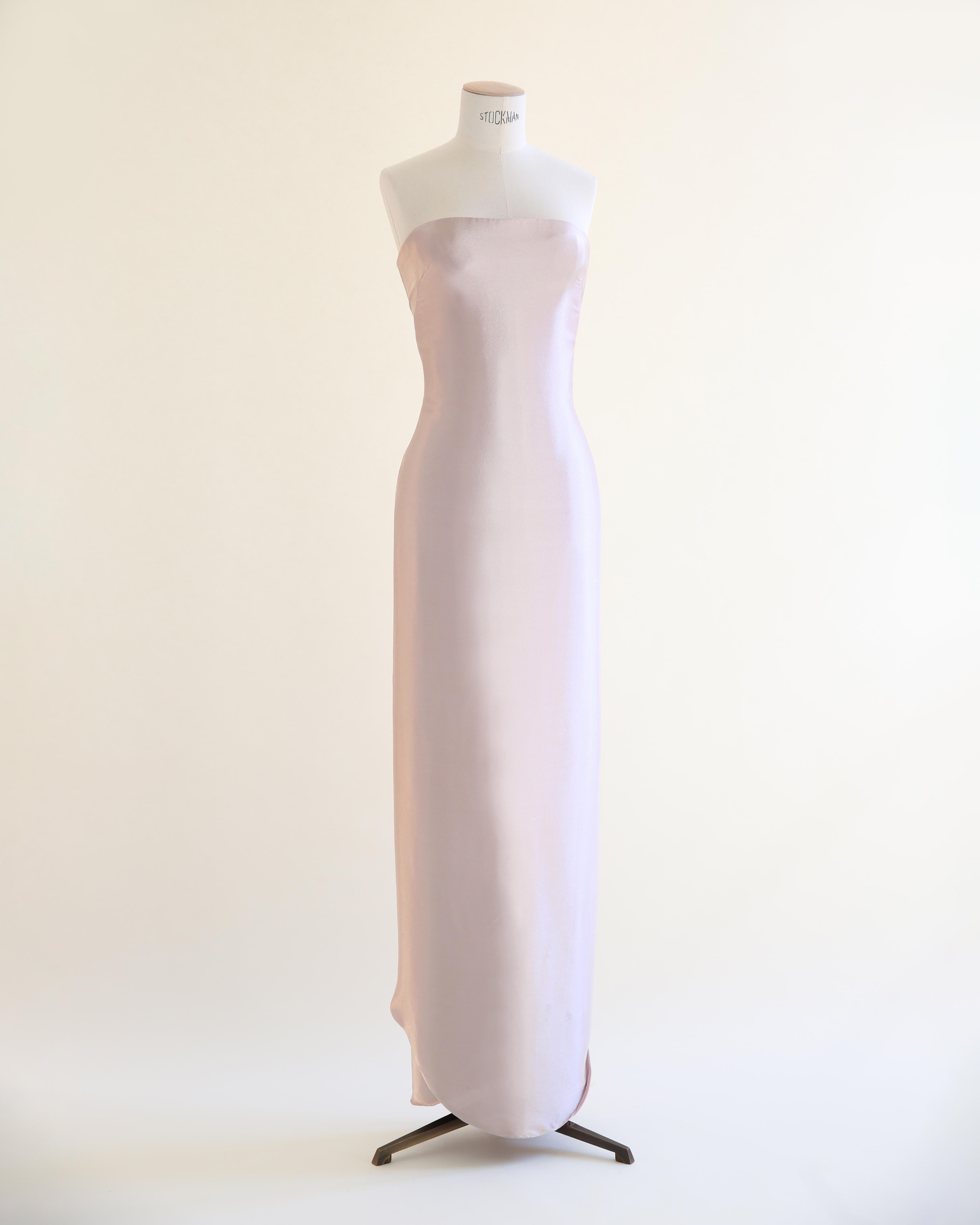 Ralph Lauren purple label Fall 2014 strapless pink purple metallic gown dress 4 In Good Condition In Milano, Lombardia