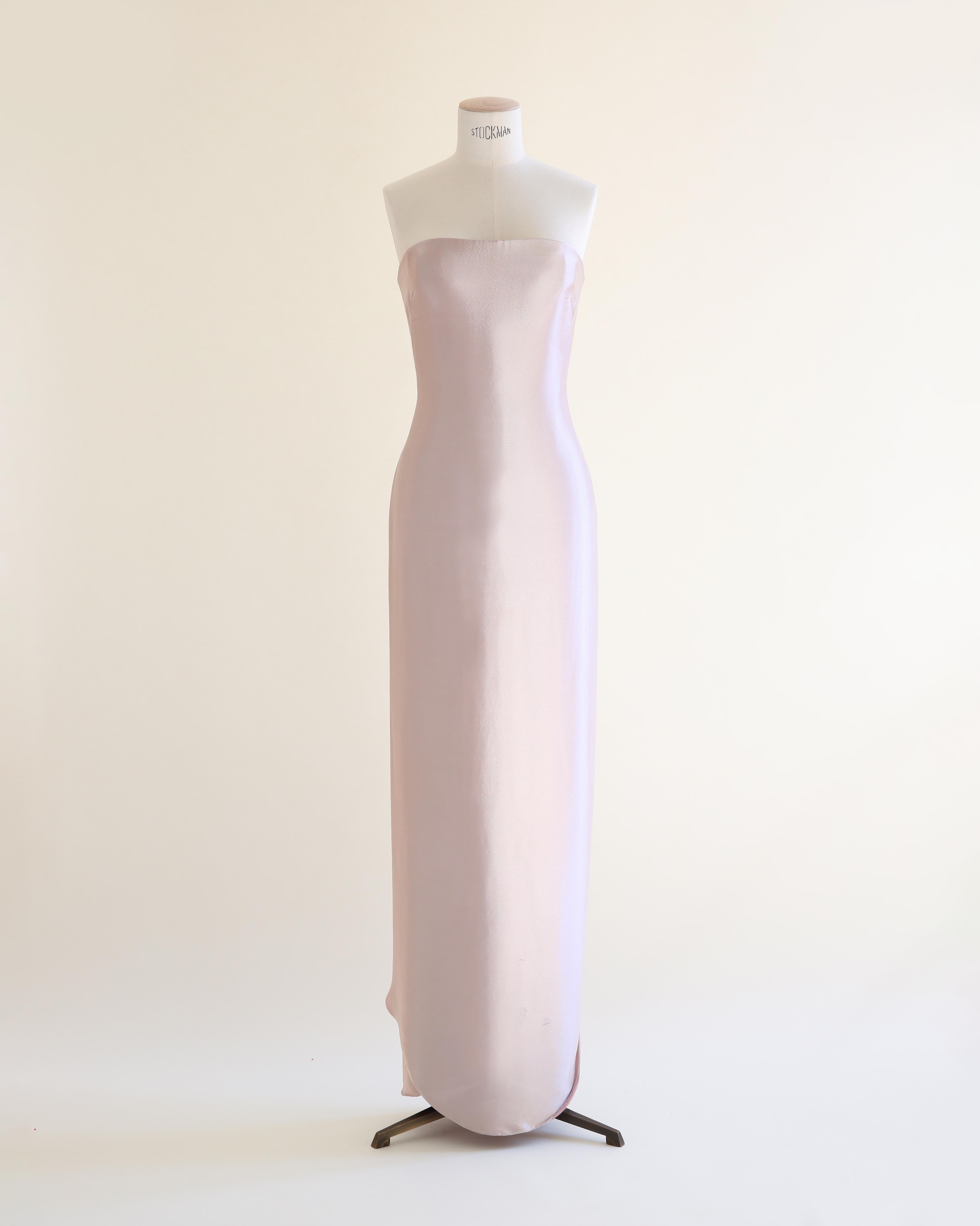 Women's Ralph Lauren purple label Fall 2014 strapless pink purple metallic gown dress 4