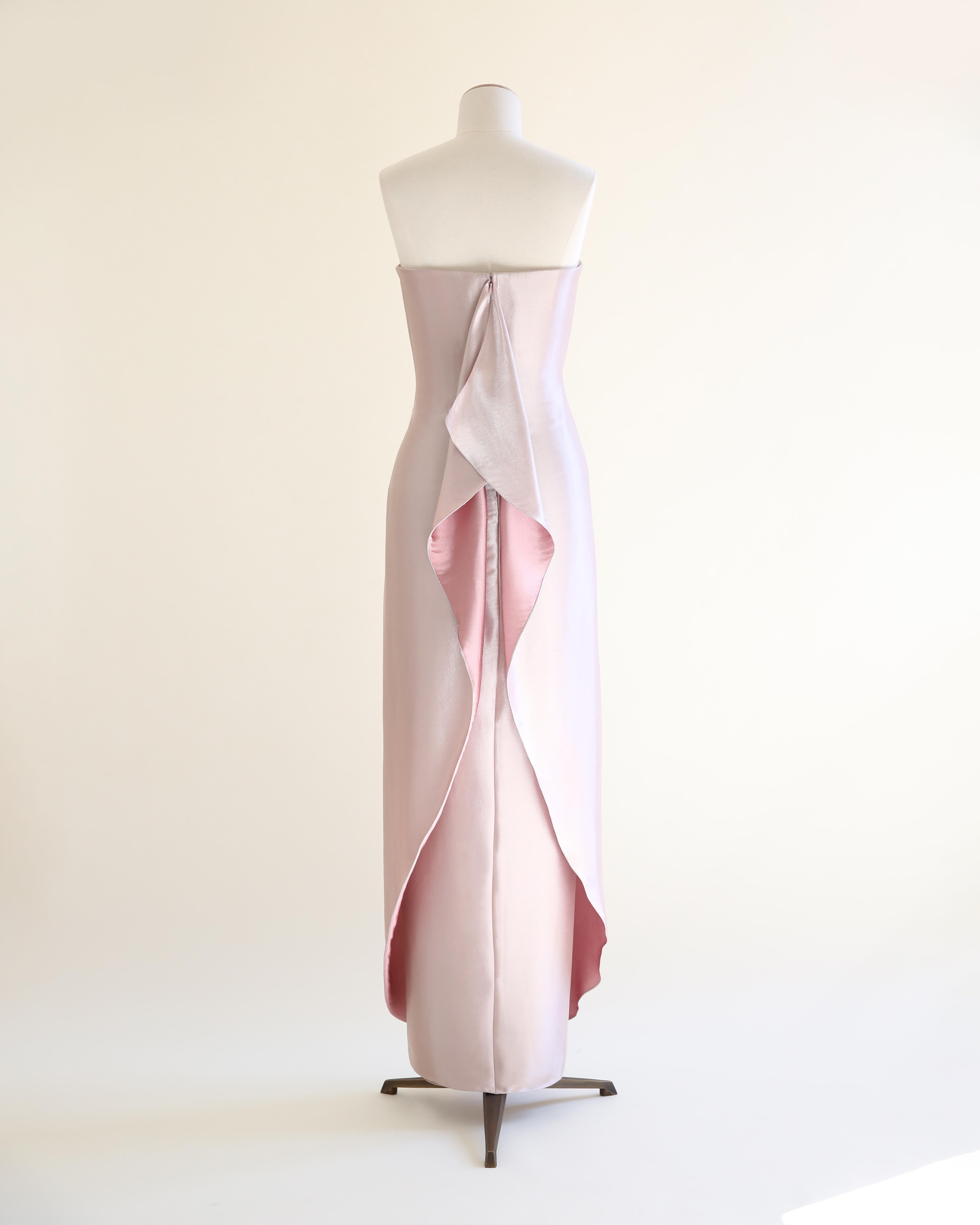 Ralph Lauren purple label Fall 2014 strapless pink purple metallic gown dress 4 1