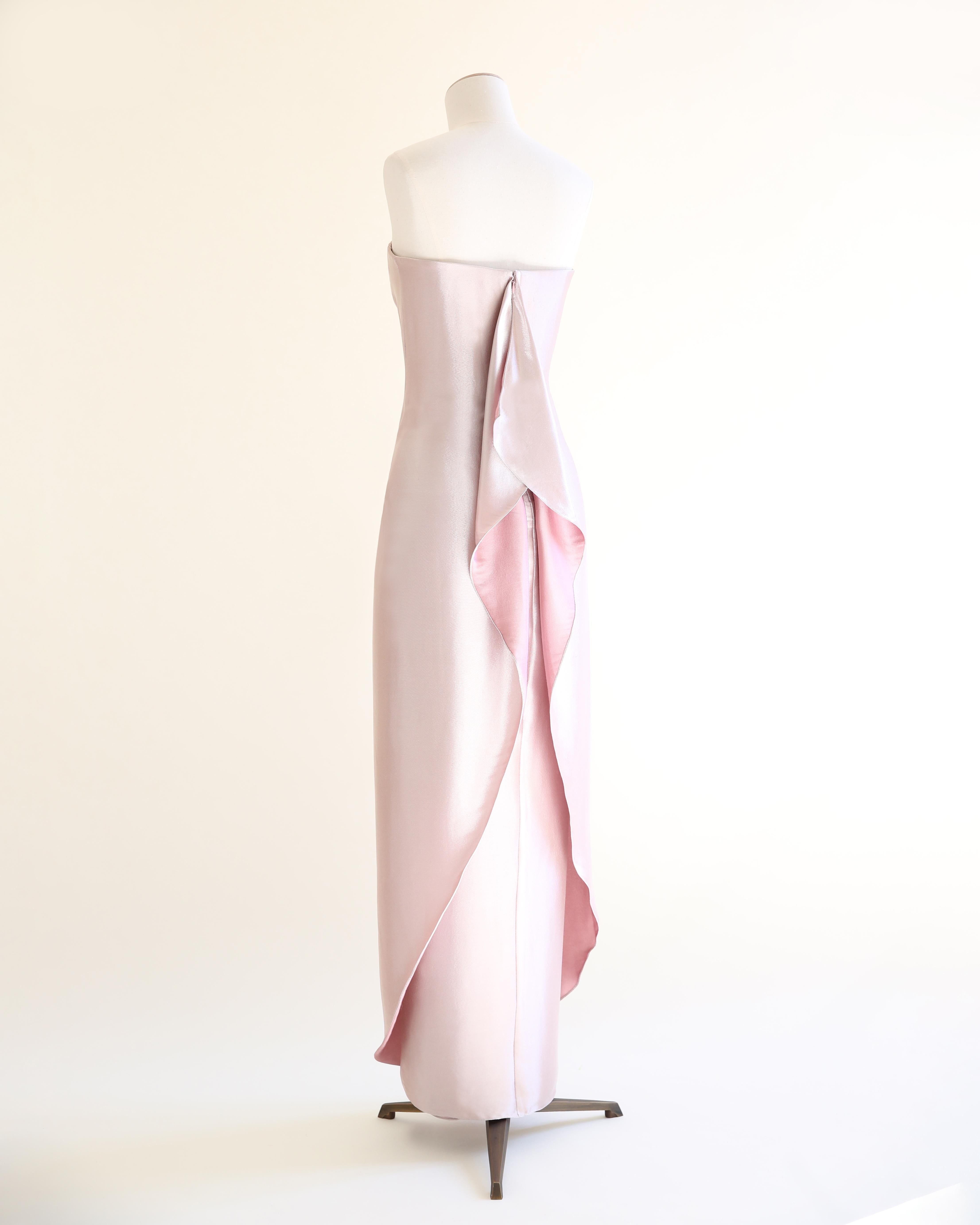 Ralph Lauren purple label Fall 2014 strapless pink purple metallic gown dress 4 2