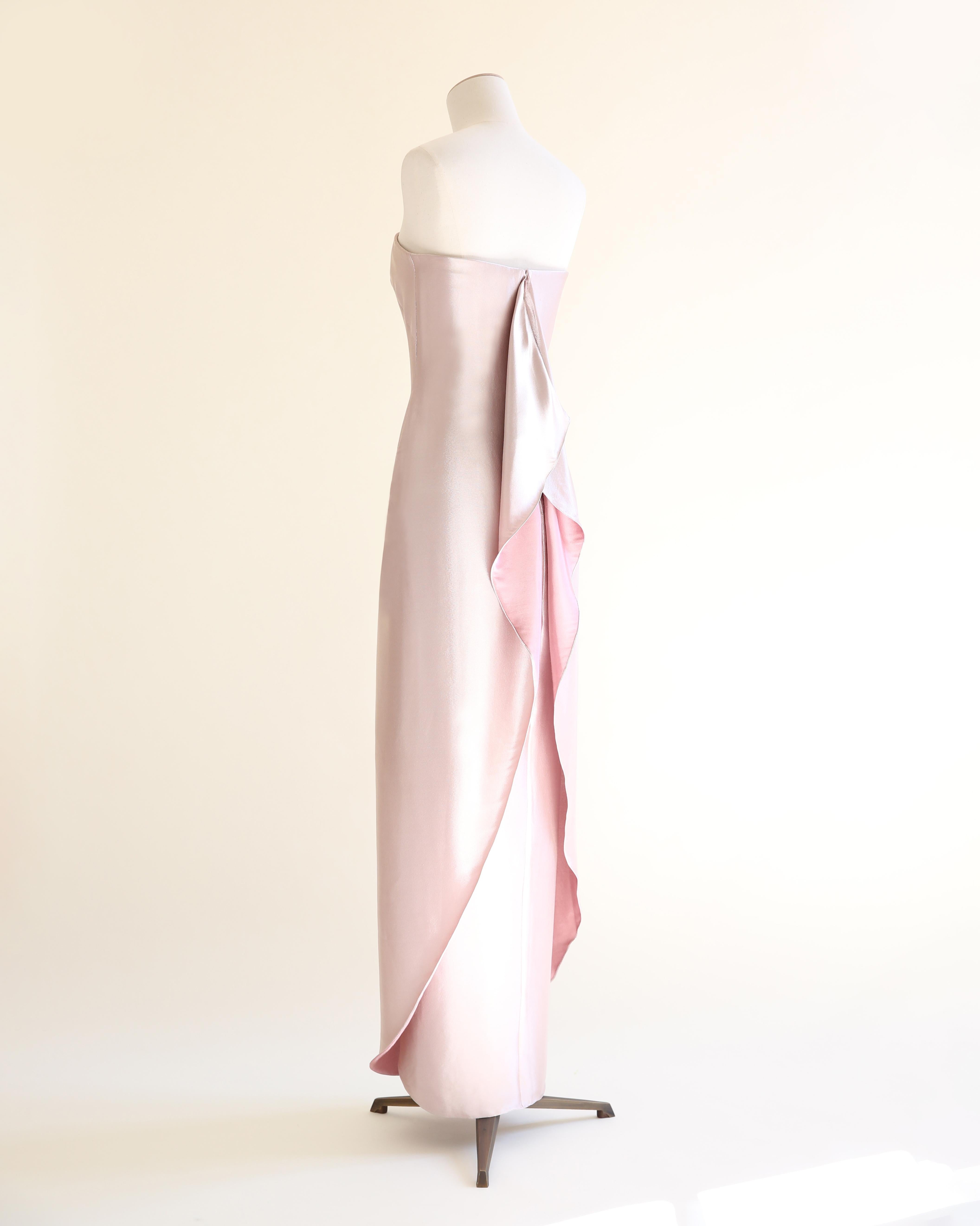 Ralph Lauren purple label Fall 2014 strapless pink purple metallic gown dress 4 3