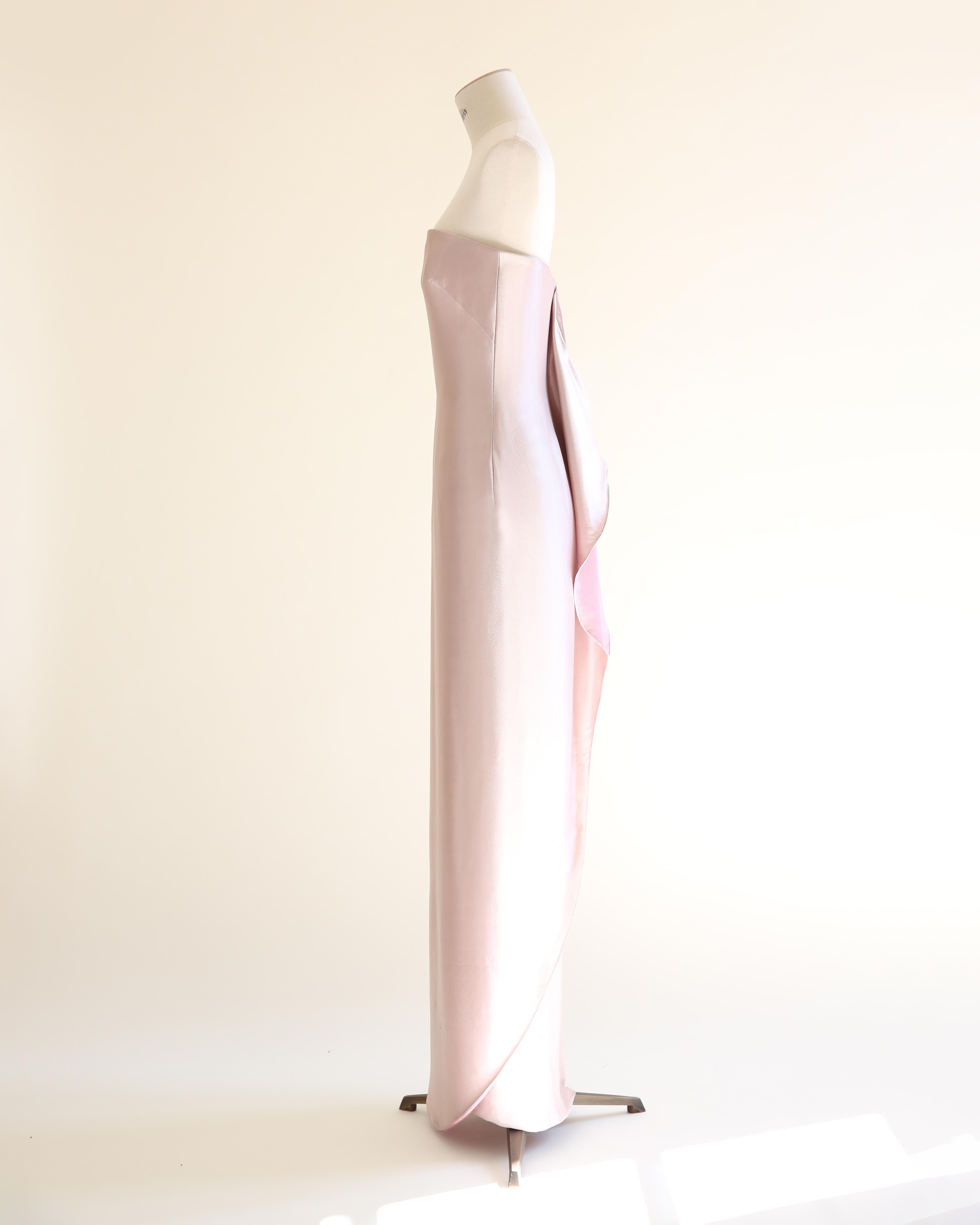 Ralph Lauren purple label Fall 2014 strapless pink purple metallic gown dress 4 4