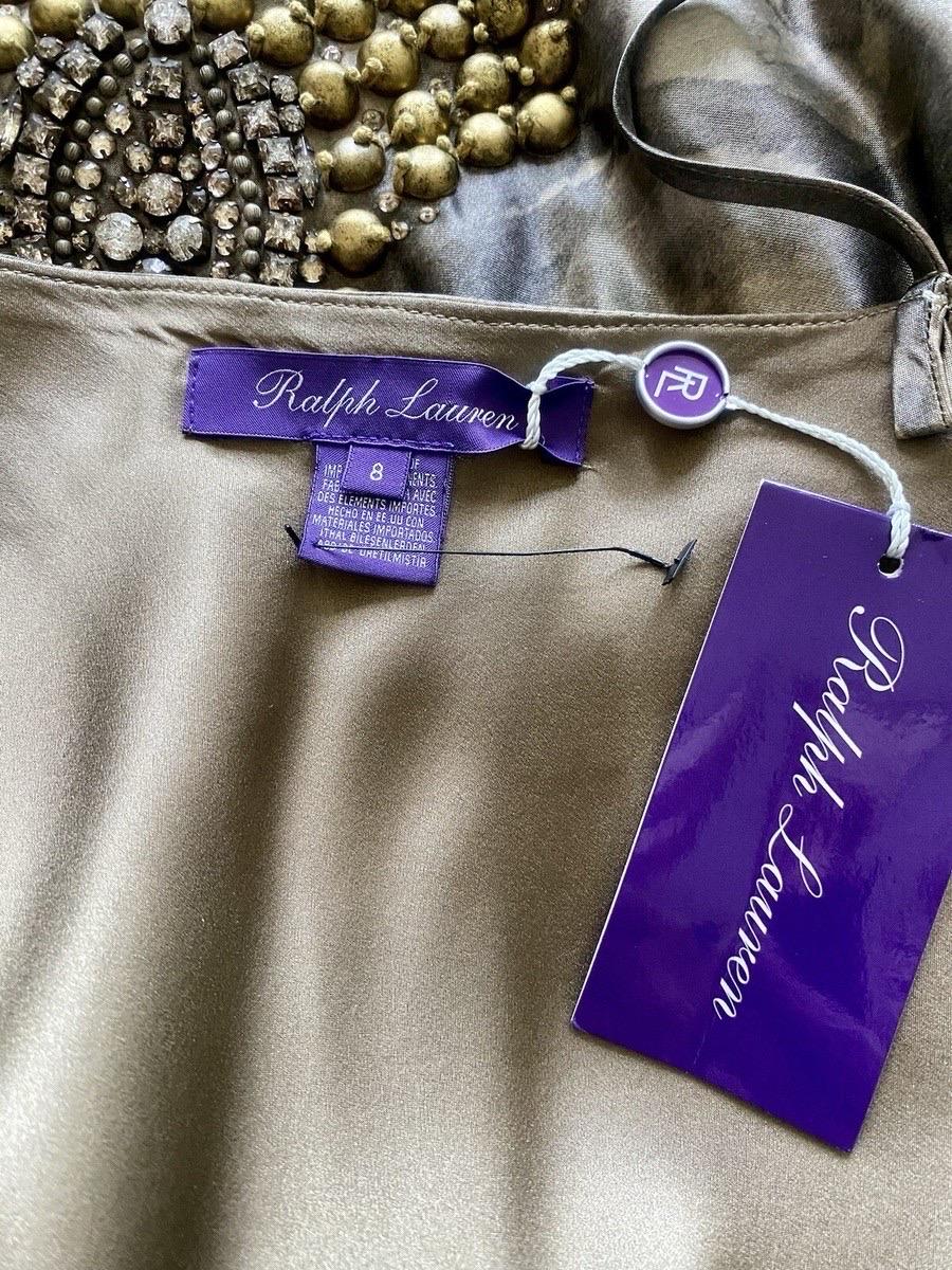 Ralph Lauren Purple Label Herbst 2017 Bronze Seidenkleid mit Jewell Ausschnitt - NWT im Angebot 4