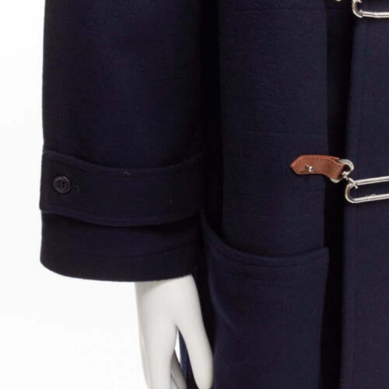 RALPH LAUREN Purple Label Fintona wool brown silver toggle buckle coat Size 6 M For Sale 3