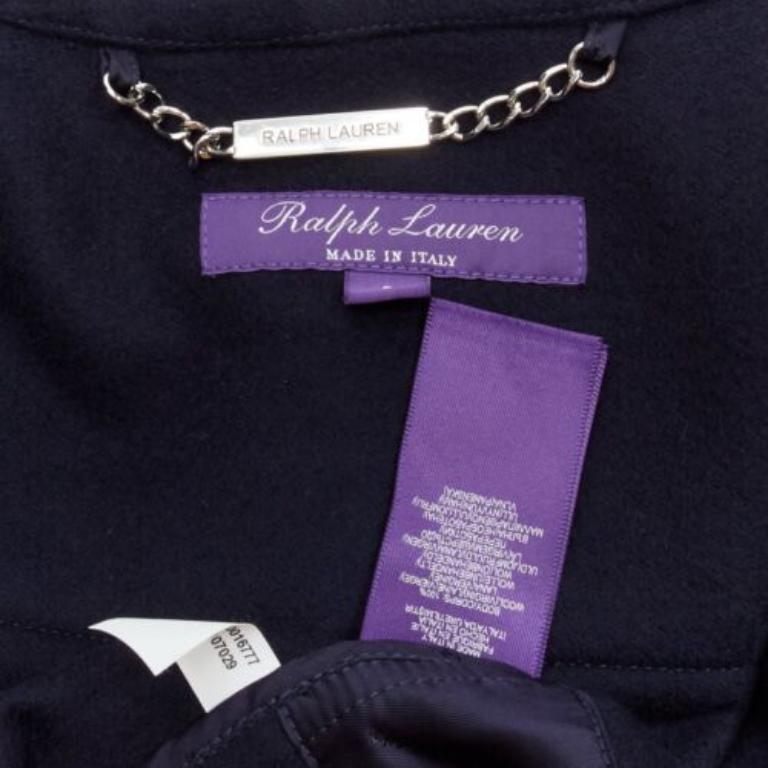 RALPH LAUREN Purple Label Fintona wool brown silver toggle buckle coat Size 6 M For Sale 4