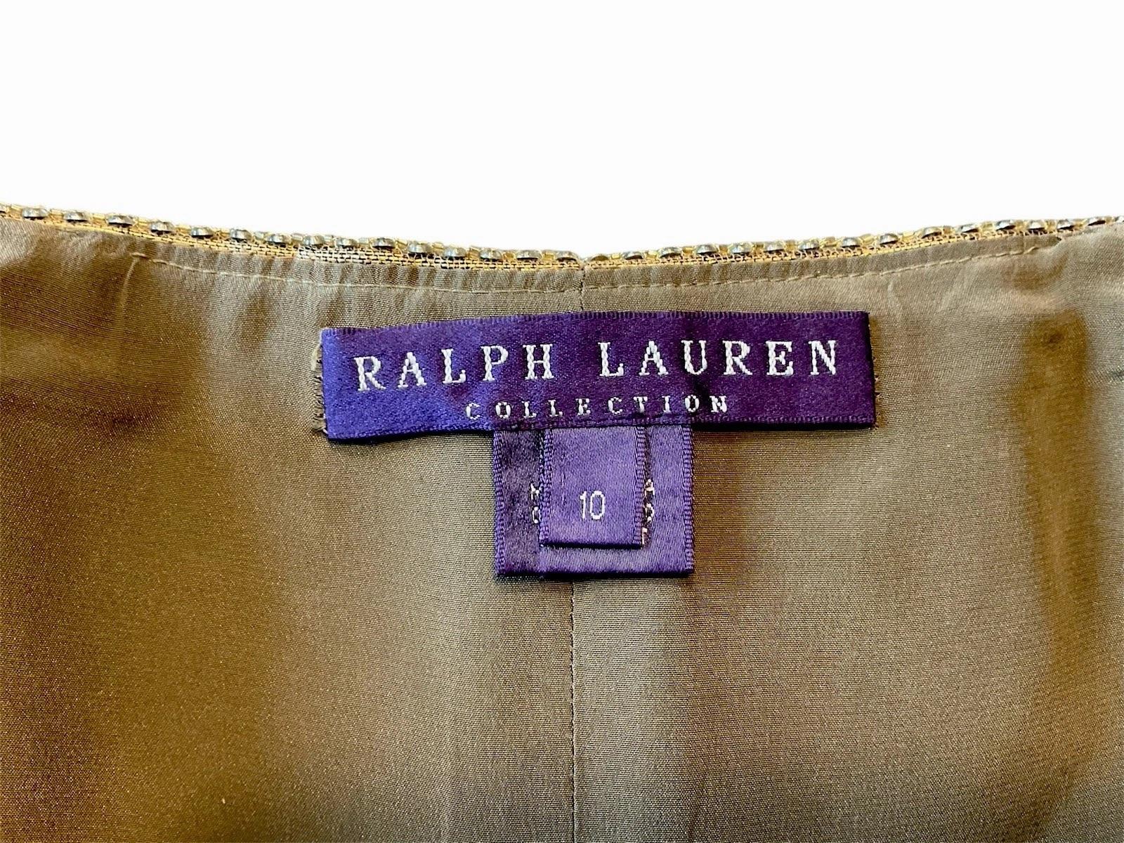 Ralph Lauren Purple Label Gold Beaded Tulle Strapless Gown Finale Look, F/W 2006 For Sale 8