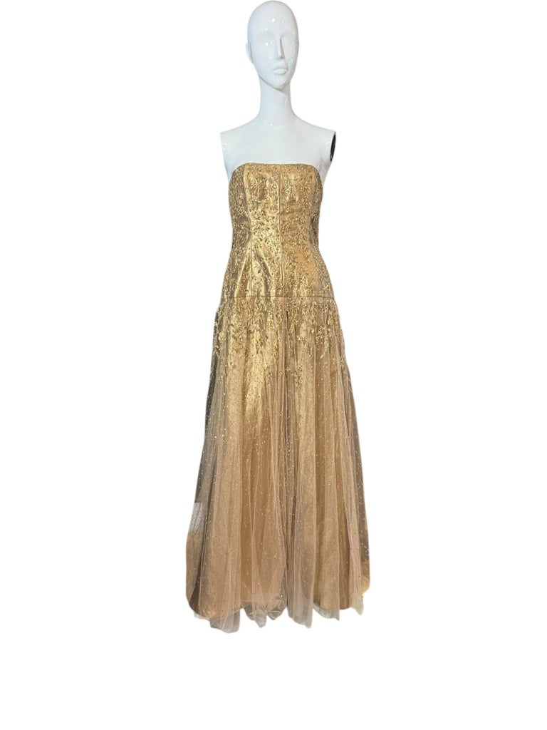 Look final de la robe bustier en tulle perlé de Ralph Lauren