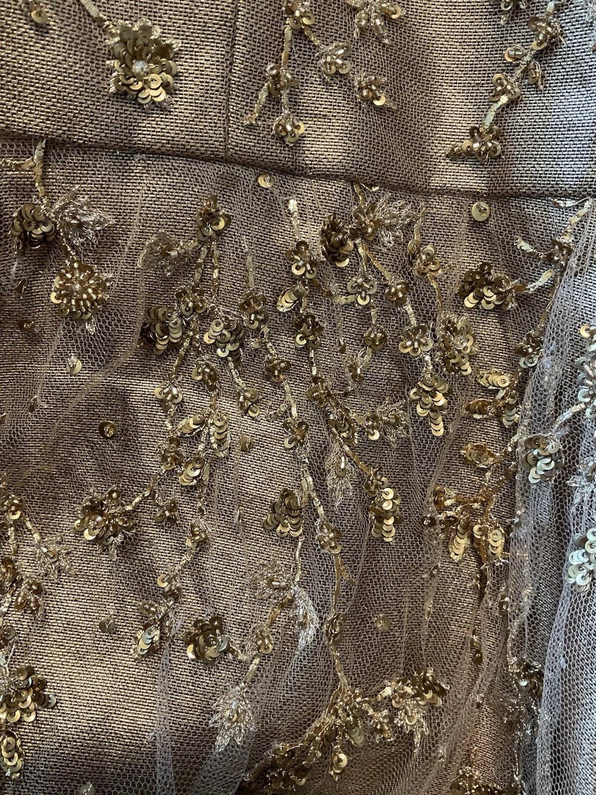 Ralph Lauren Purple Label Gold Beaded Tulle Strapless Gown Finale Look, F/W 2006 For Sale 2