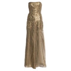 Ralph Lauren Purple Label Gold Beaded Tulle Strapless Gown Finale Look, F/W 2006