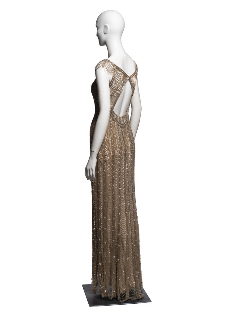 gold ralph lauren dress Lauren Ralph Lauren One-Shoulder Metallic Chiffon Gown Women's 10 Gold Foil