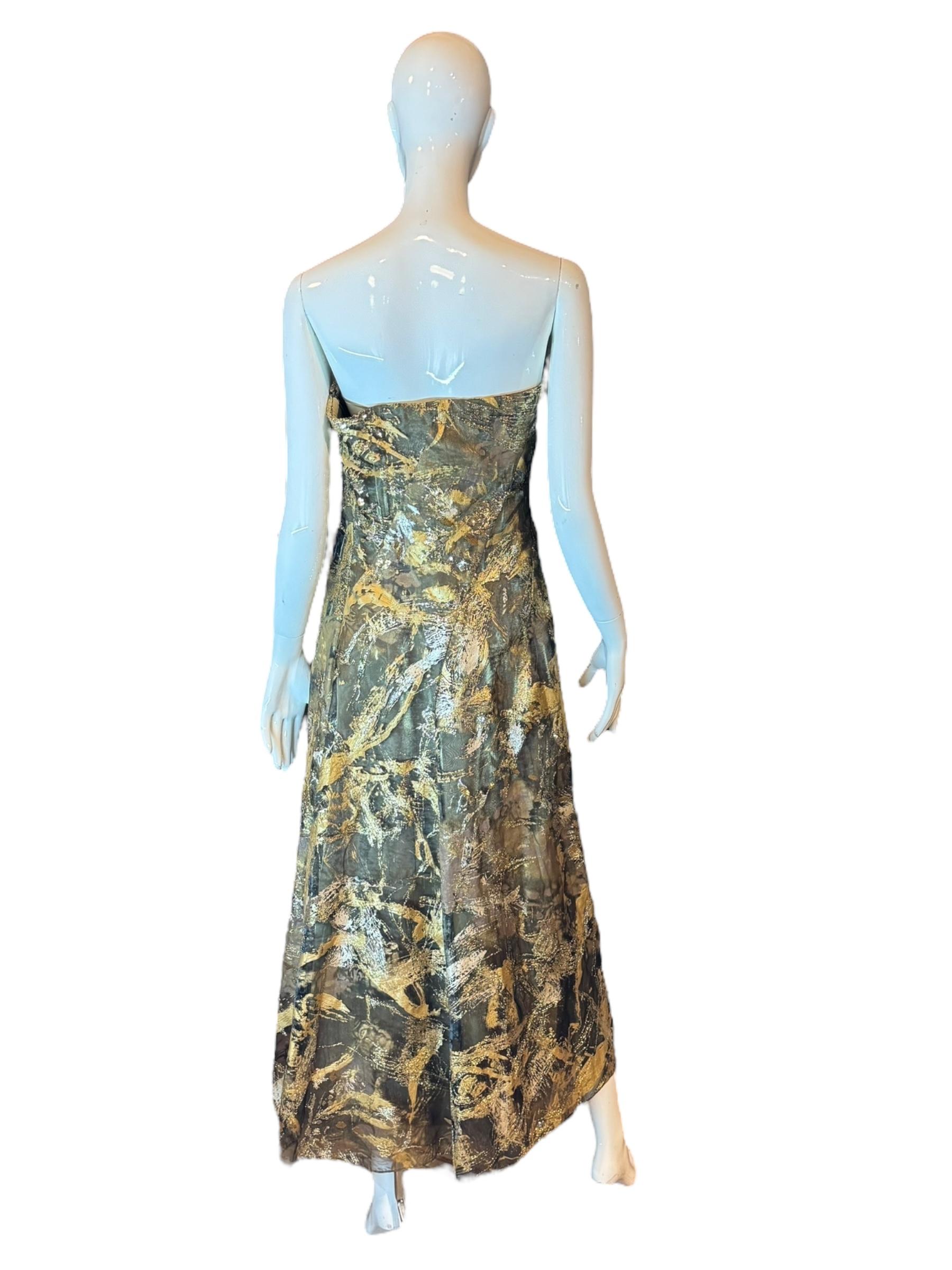 Ralph Lauren Purple Label Gold Paint-Splatter Sequin Gown, Spring 2019 Runway For Sale 2