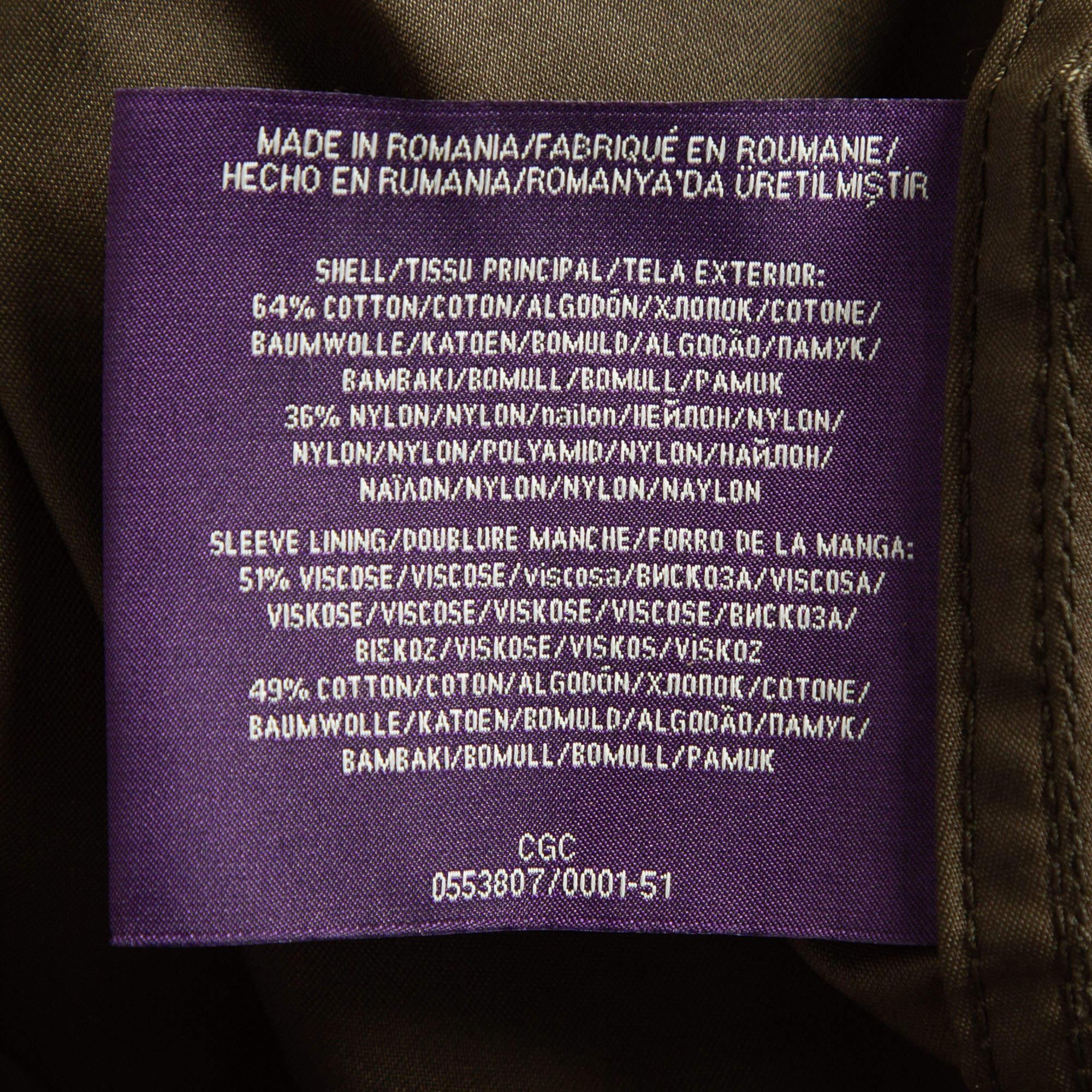 Ralph Lauren Purple Label Green Cotton Blend Windbreaker Jacket L For Sale 1