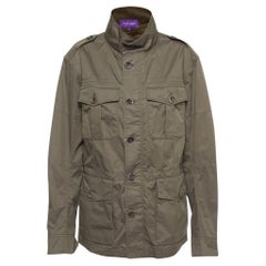 Ralph Lauren Purple Label Green Cotton Blend Windbreaker Jacket L
