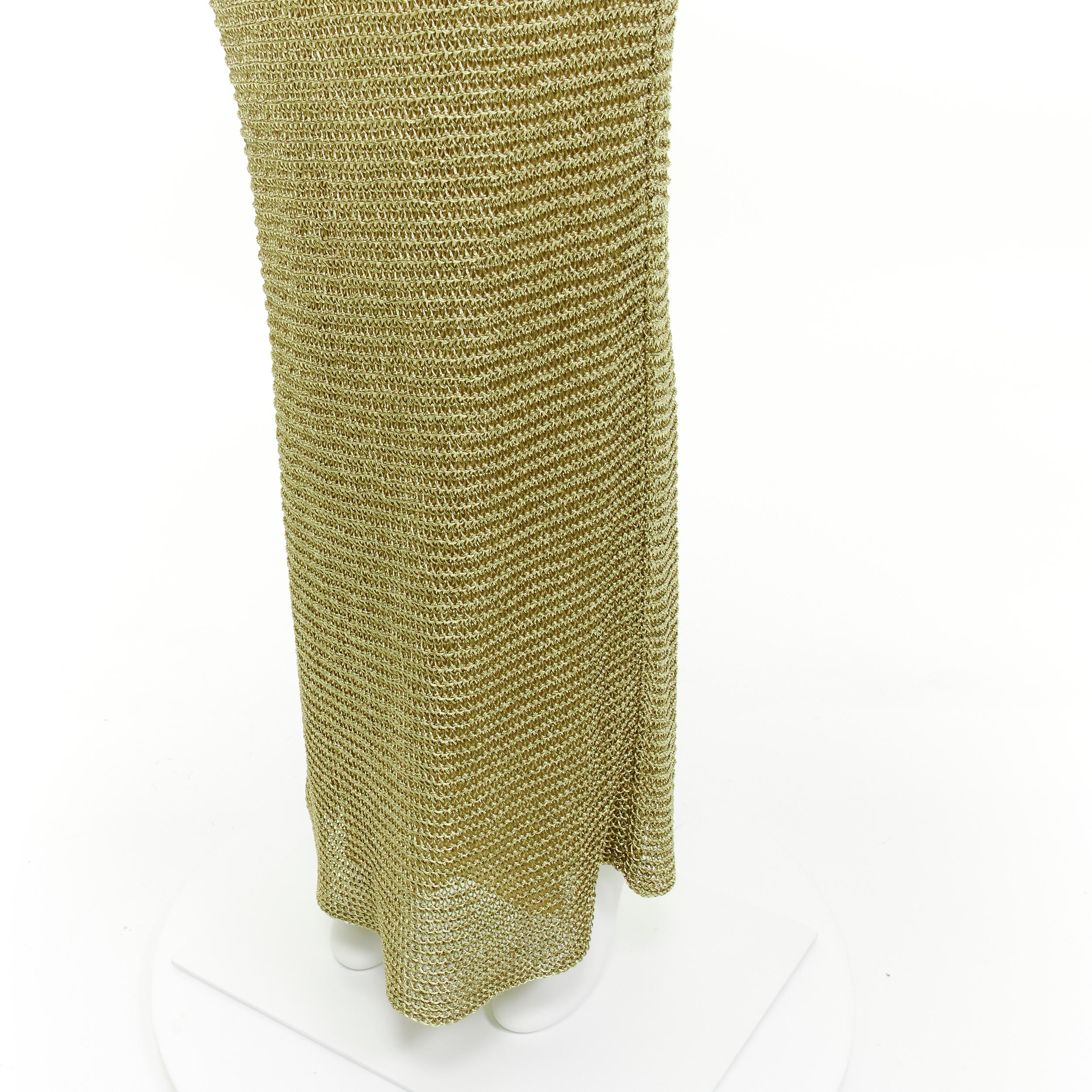 RALPH LAUREN PURPLE LABEL hand knit gold tassel crochet midi evening gown dress  For Sale 4