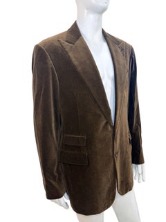 Ralph Lauren Purple Label Italian Brown Velvet Men’s Blazer – 46 Long