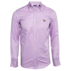 Ralph Lauren Purple Label Camisa Oxford de Algodón Bordada Lavanda XS