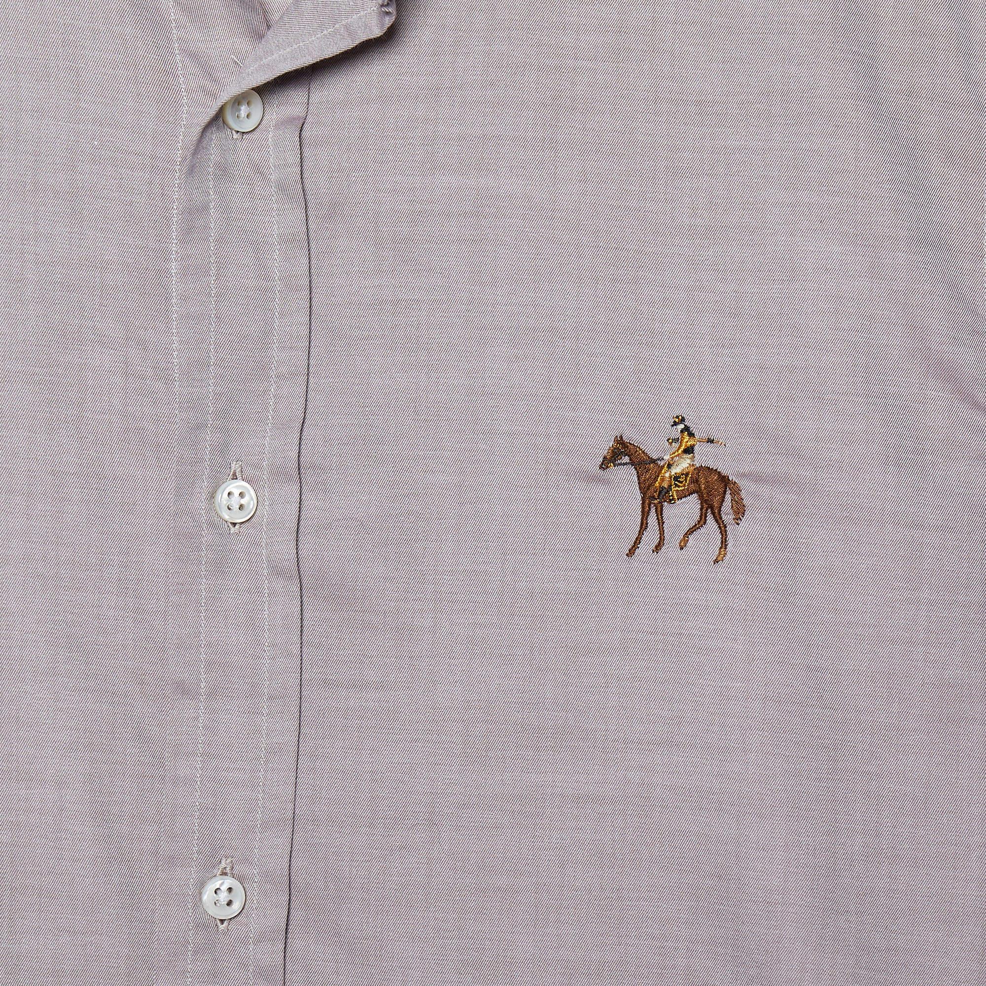 Gray Ralph Lauren Purple Label Light Pink Cotton Tailored Fit Shirt S For Sale