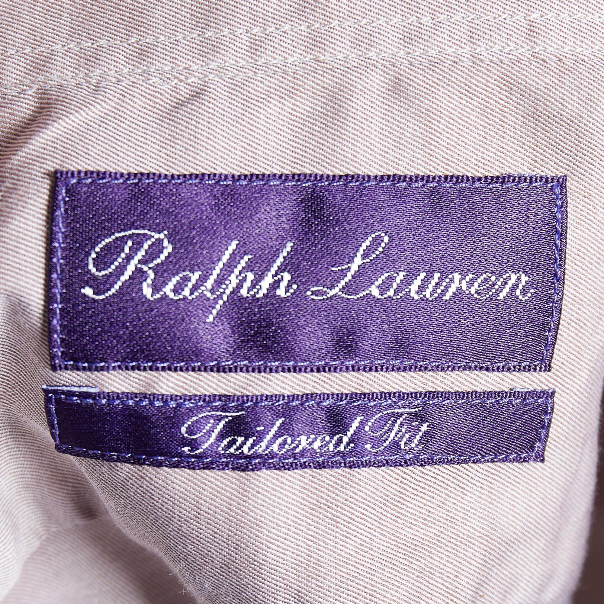 Ralph Lauren Purple Label Light Pink Cotton Tailored Fit Shirt S In Good Condition For Sale In Dubai, Al Qouz 2