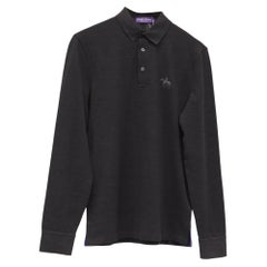 Polo Ralph Lauren Purple Label con logo ricamato, in cotone grigio