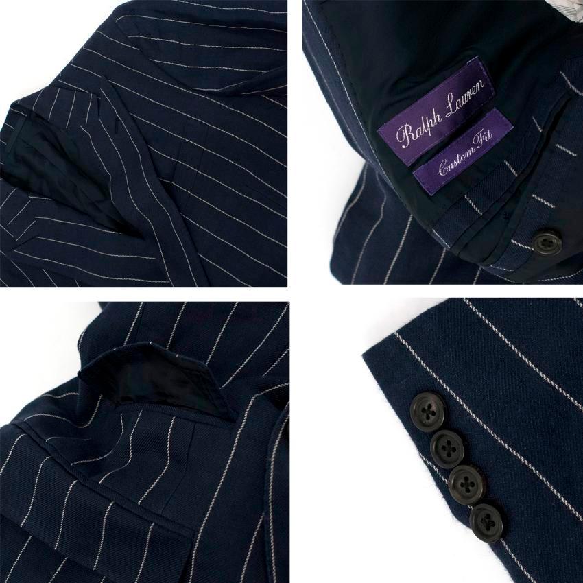 Ralph Lauren Purple Label Men's Blue Pinstripe Suit Size M In Good Condition For Sale In London, GB