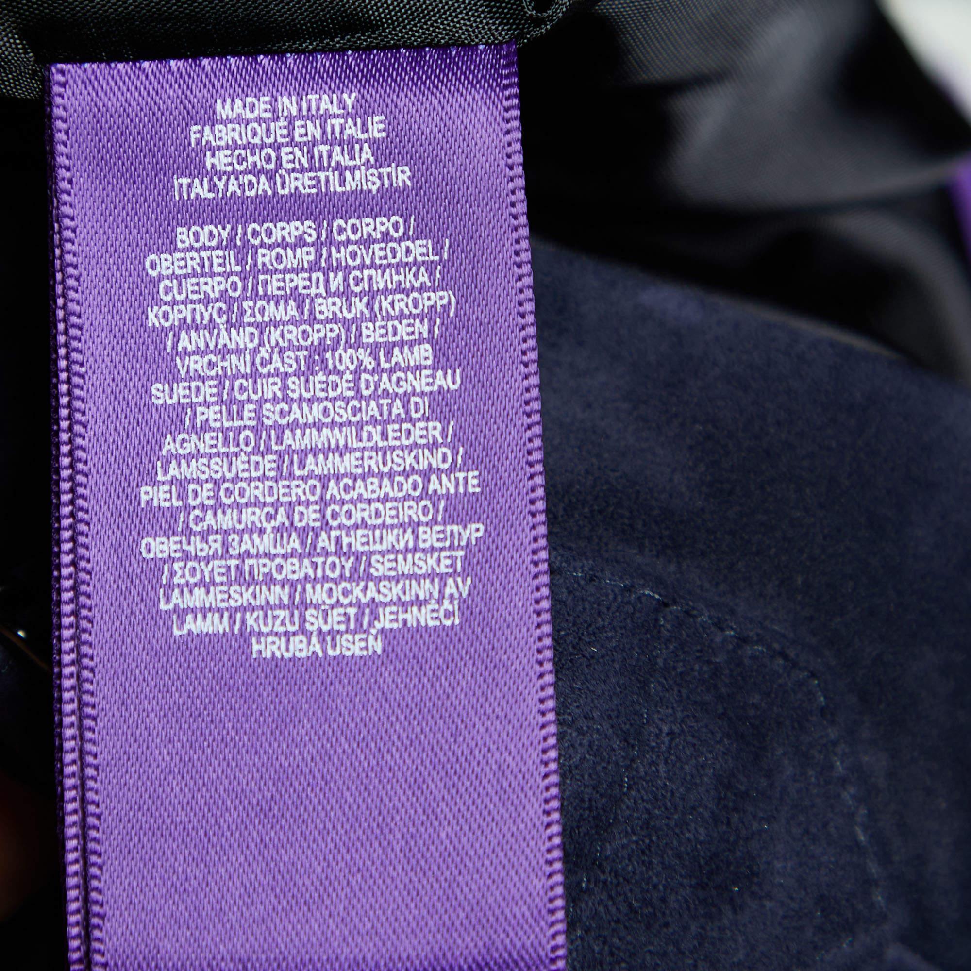 Women's or Men's Ralph Lauren Purple Label Navy Blue Suede Tailored Pants M