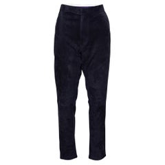 Ralph Lauren Purple Label Navy Blue Suede Tailored Pants M