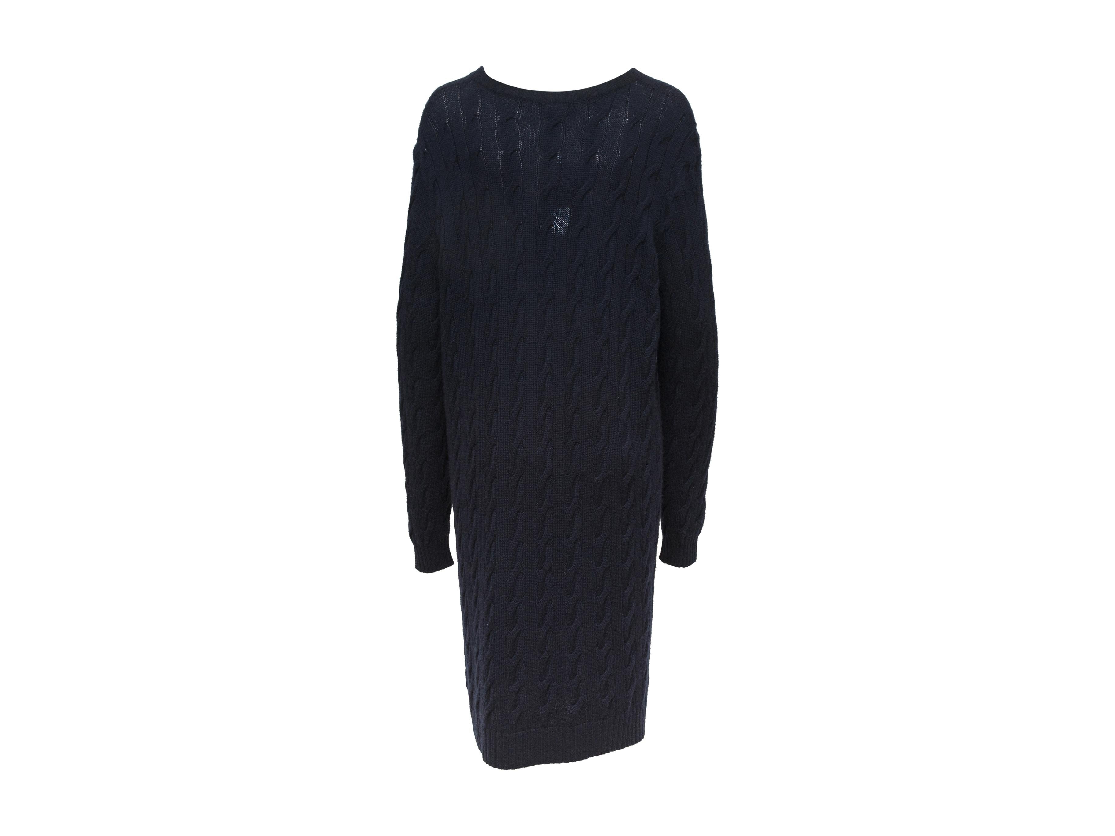 Black Ralph Lauren Purple Label Navy Cashmere Sweater Dress