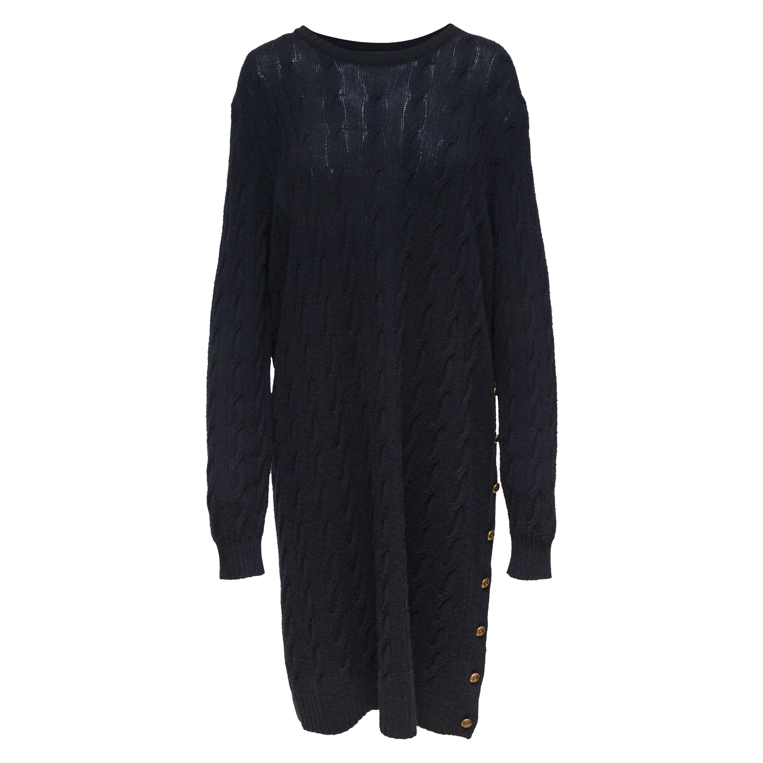 Ralph Lauren Purple Label Navy Cashmere Sweater Dress