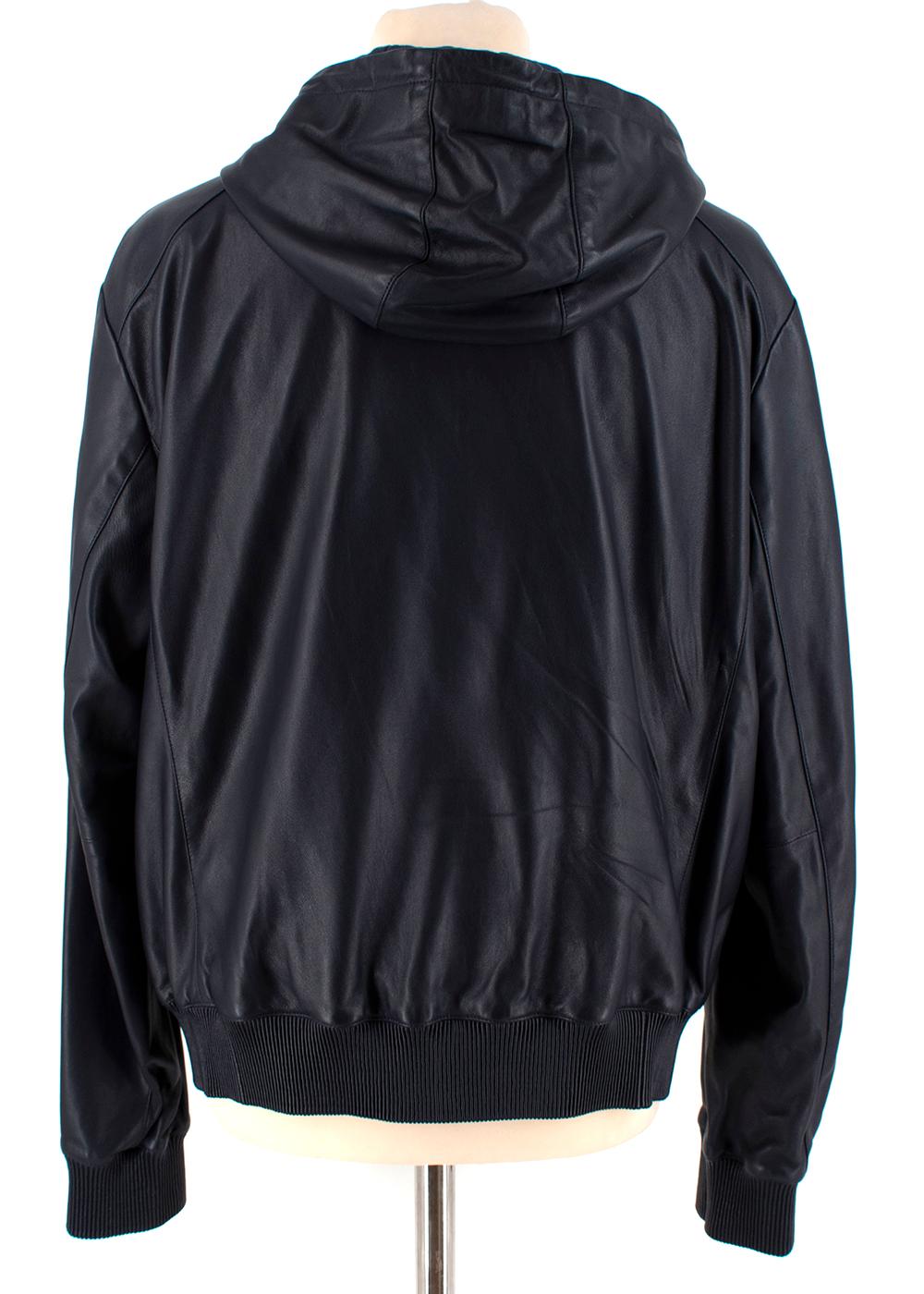 ralph lauren leather hooded jacket