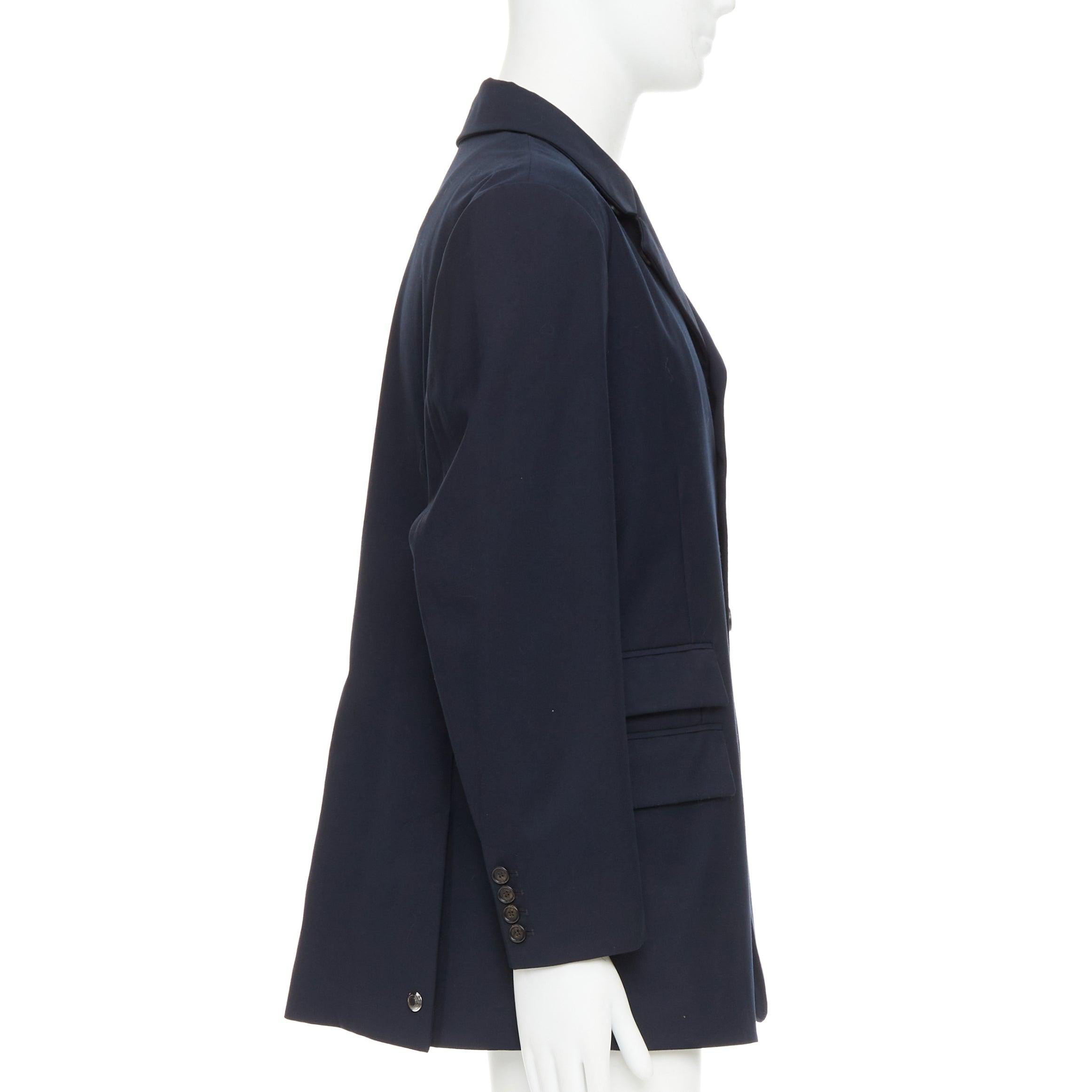 RALPH LAUREN Purple Label Abrigo de sarga azul marino con 3 bolsillos con solapa y doble abertura XL en Bueno estado para la venta en Hong Kong, NT