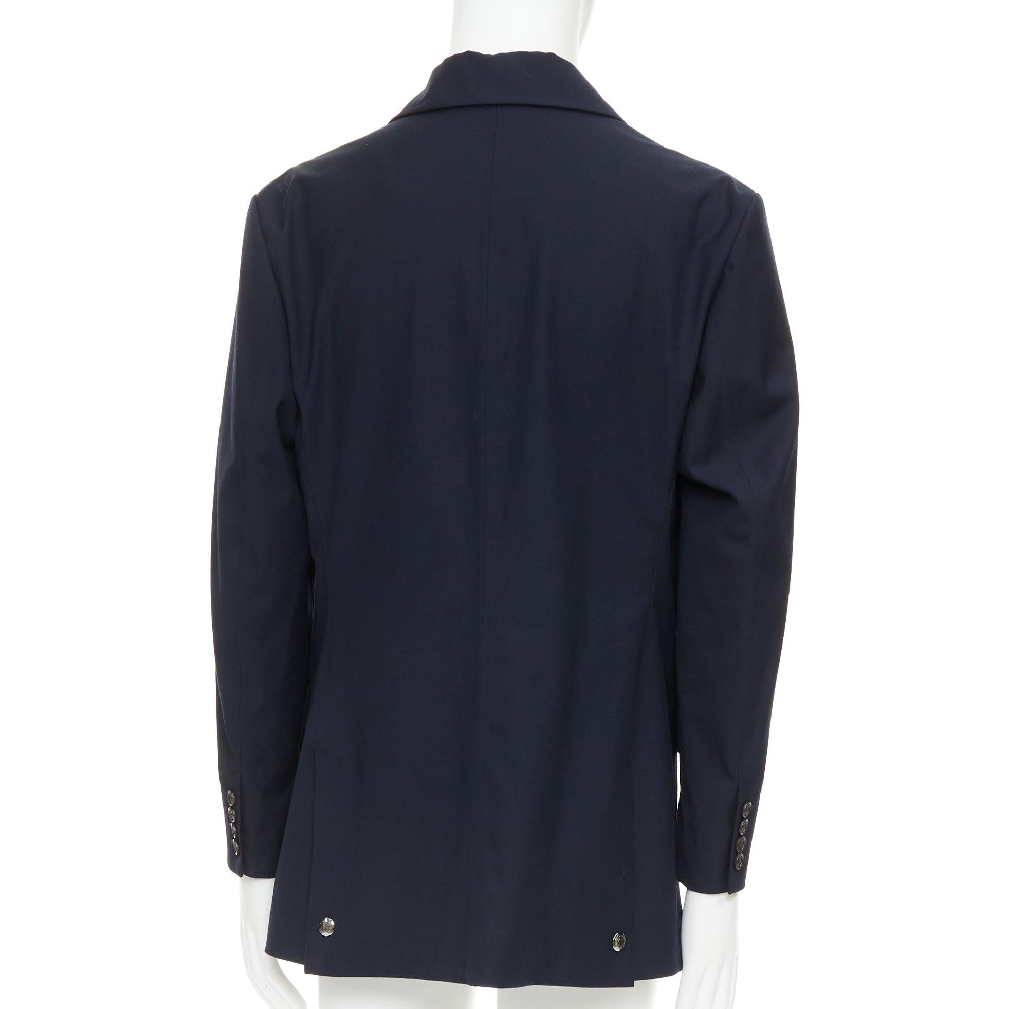 RALPH LAUREN Purple Label Abrigo de sarga azul marino con 3 bolsillos con solapa y doble abertura XL en venta 1