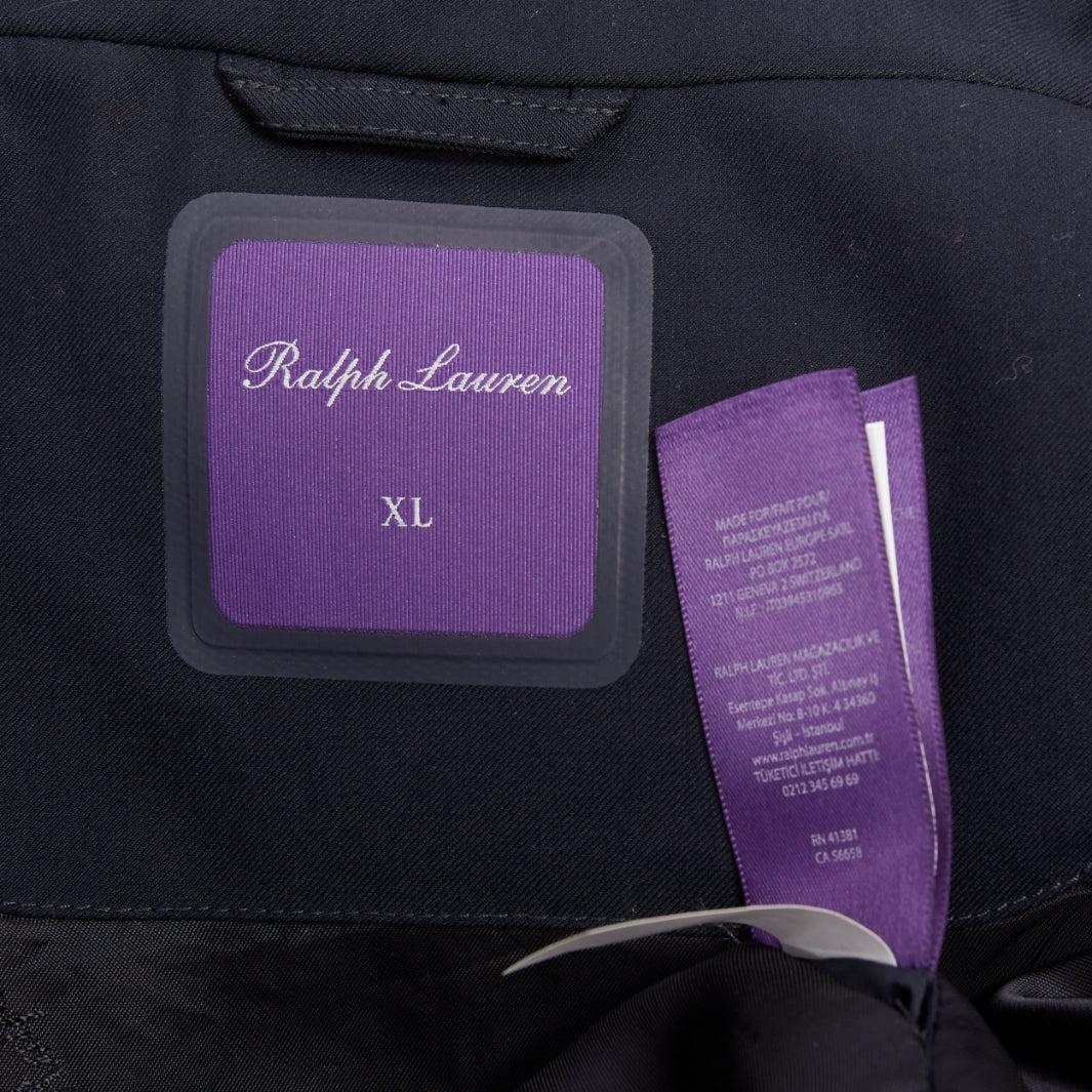 RALPH LAUREN Purple Label Abrigo de sarga azul marino con 3 bolsillos con solapa y doble abertura XL en venta 3