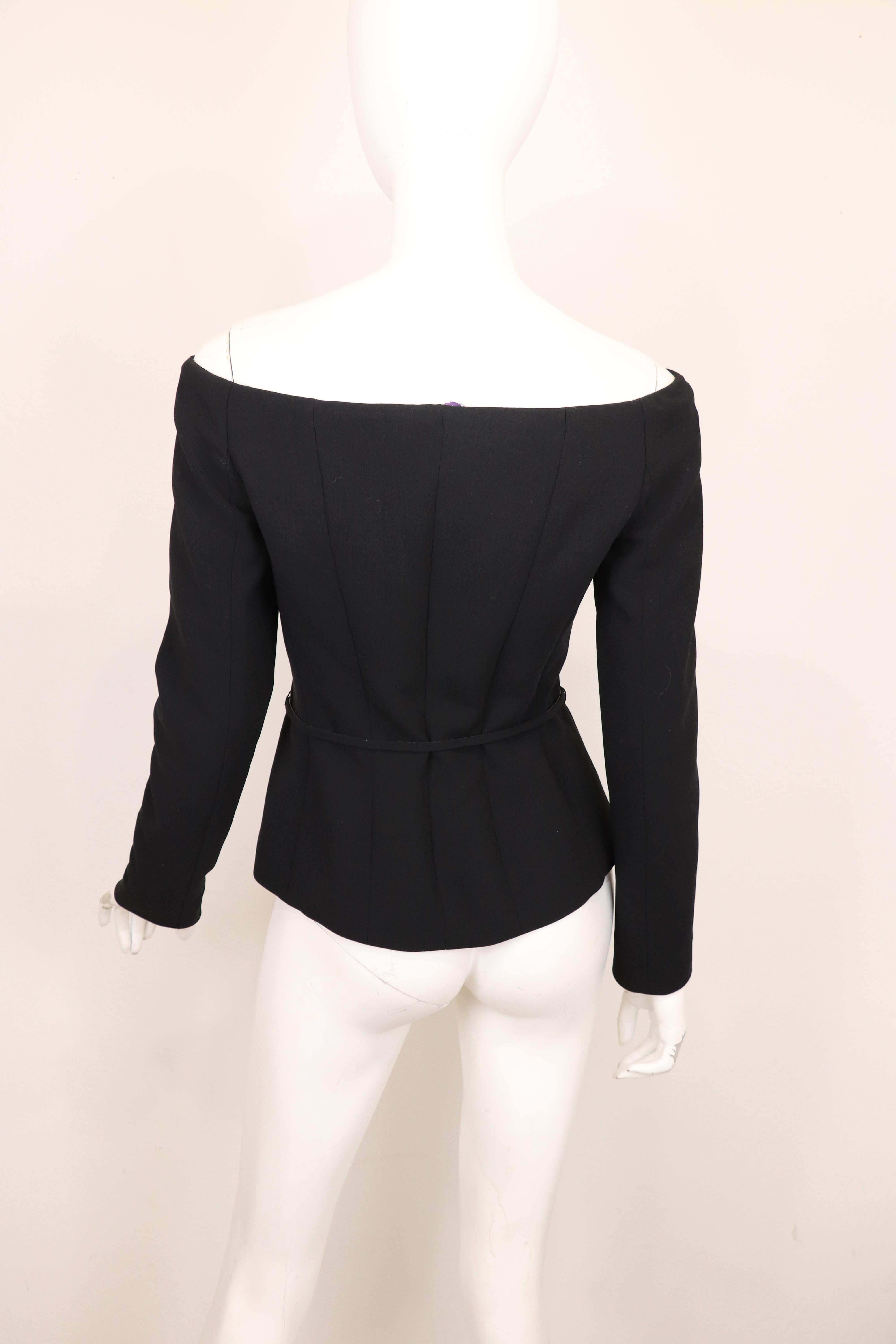 Ralph Lauren Purple Label Off Shoulder Belted Jacke NWT 1