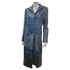 Ralph Lauren Purple Label Paisley Printed Wool Tweed Long Jacket