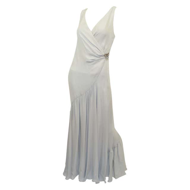 Ralph Lauren Purple Label Pale Blue Gown with Butterfly Pin at 1stDibs ...