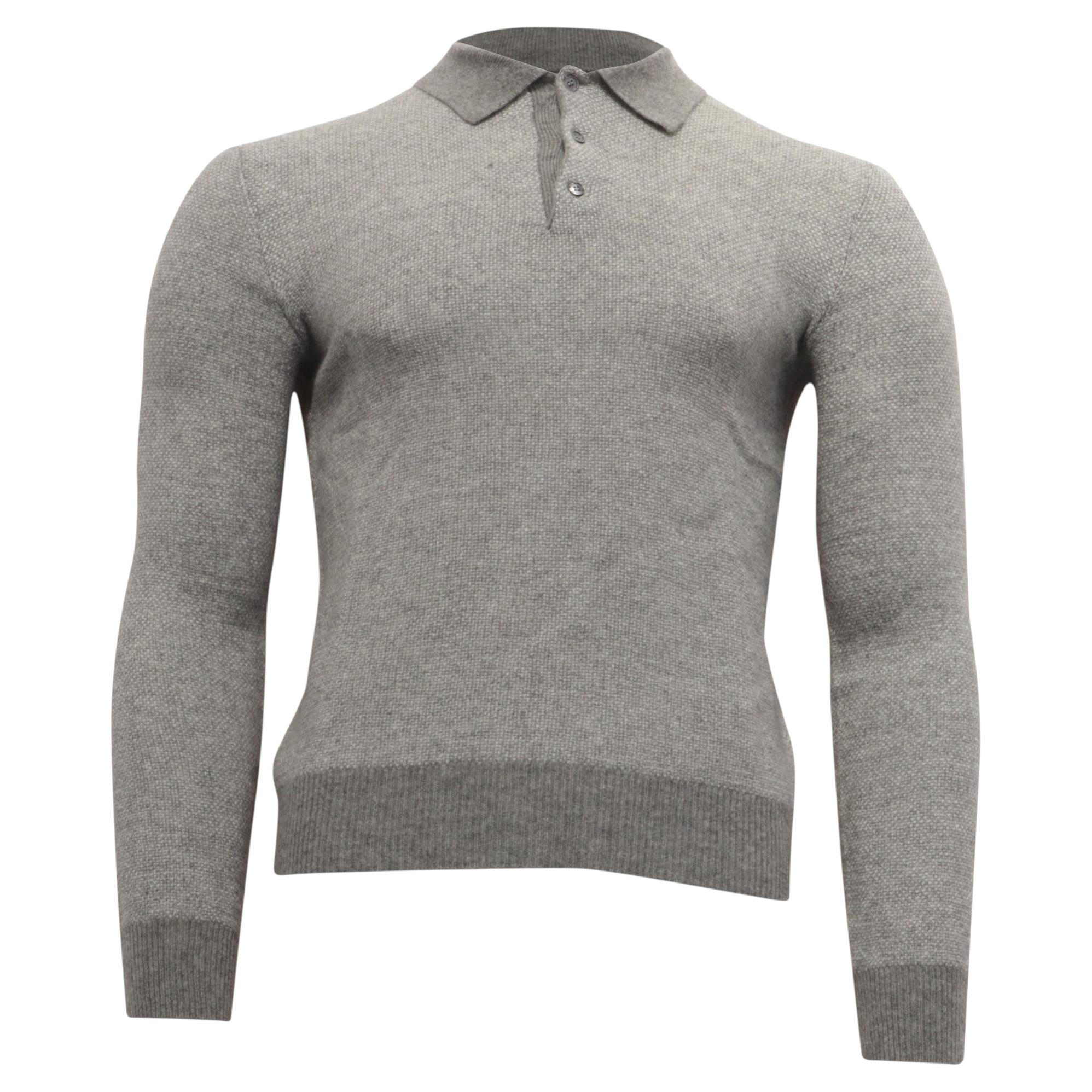 Ralph Lauren Purple Label Polohemd aus grauem Kaschmir
