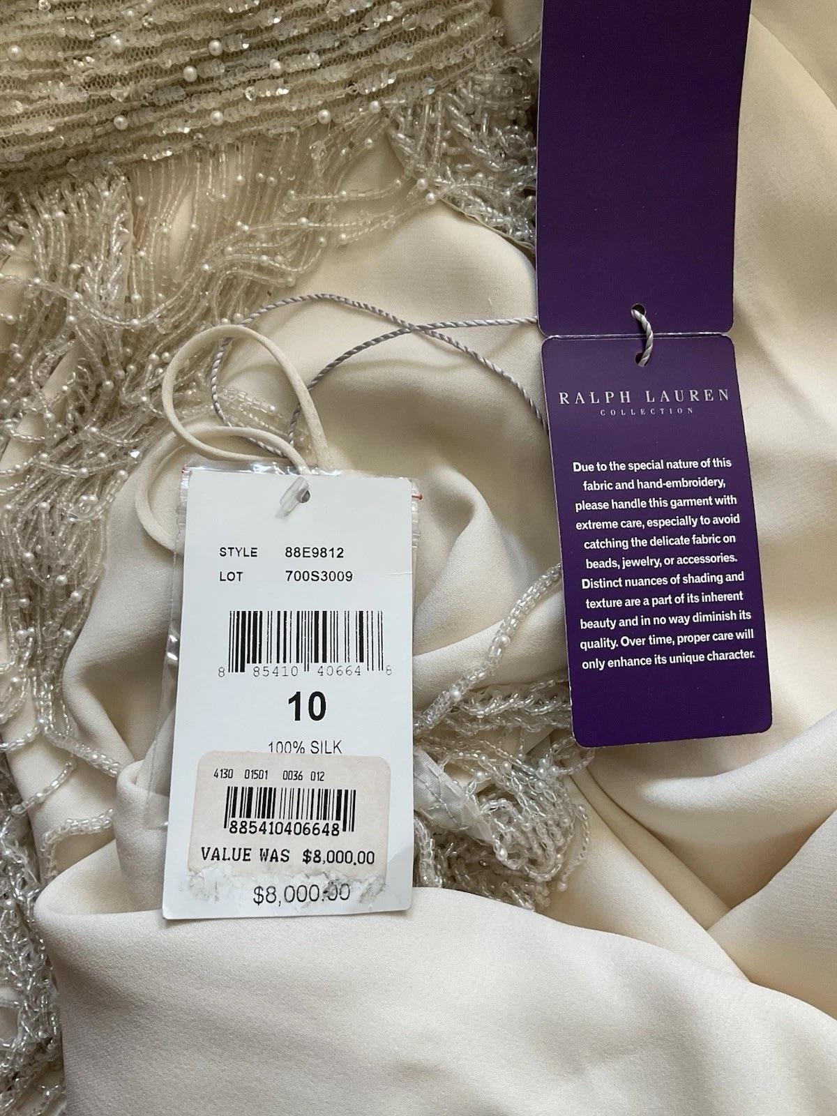 Ralph Lauren Purple Label RARE Iconic Collection Spring 2012 Robe de mariée NWT 6