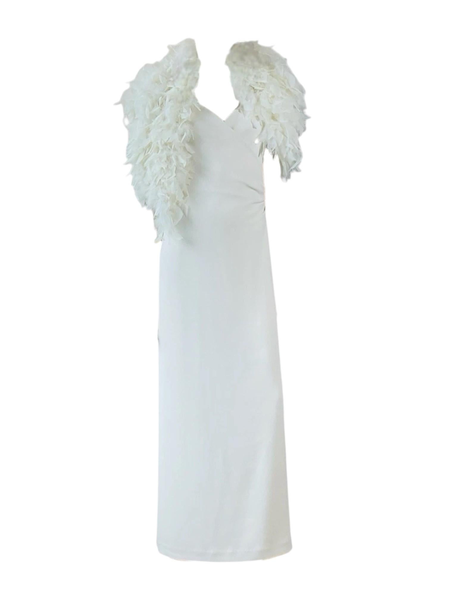 Ralph Lauren Purple Label Runway 2012 Feather-Trimmed Ivory Cardigan Ensemble For Sale 9