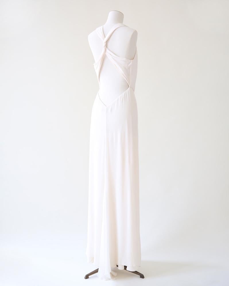 Ralph Lauren Purple Label S/S 07 blanc ivoire robe de mariée en soie plongeante en vente 6