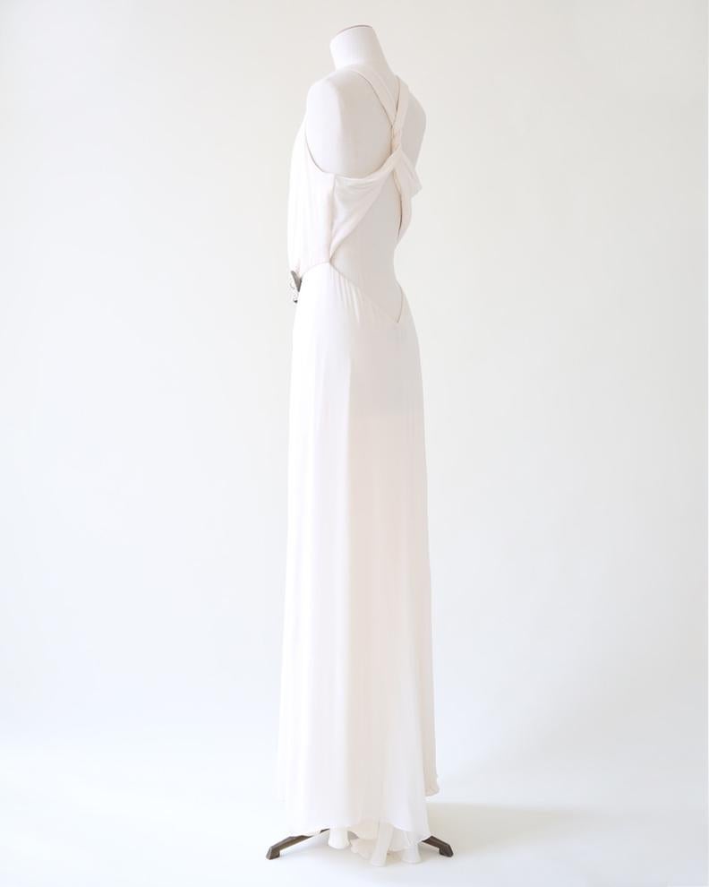 Ralph Lauren Purple Label S/S 07 blanc ivoire robe de mariée en soie plongeante en vente 7