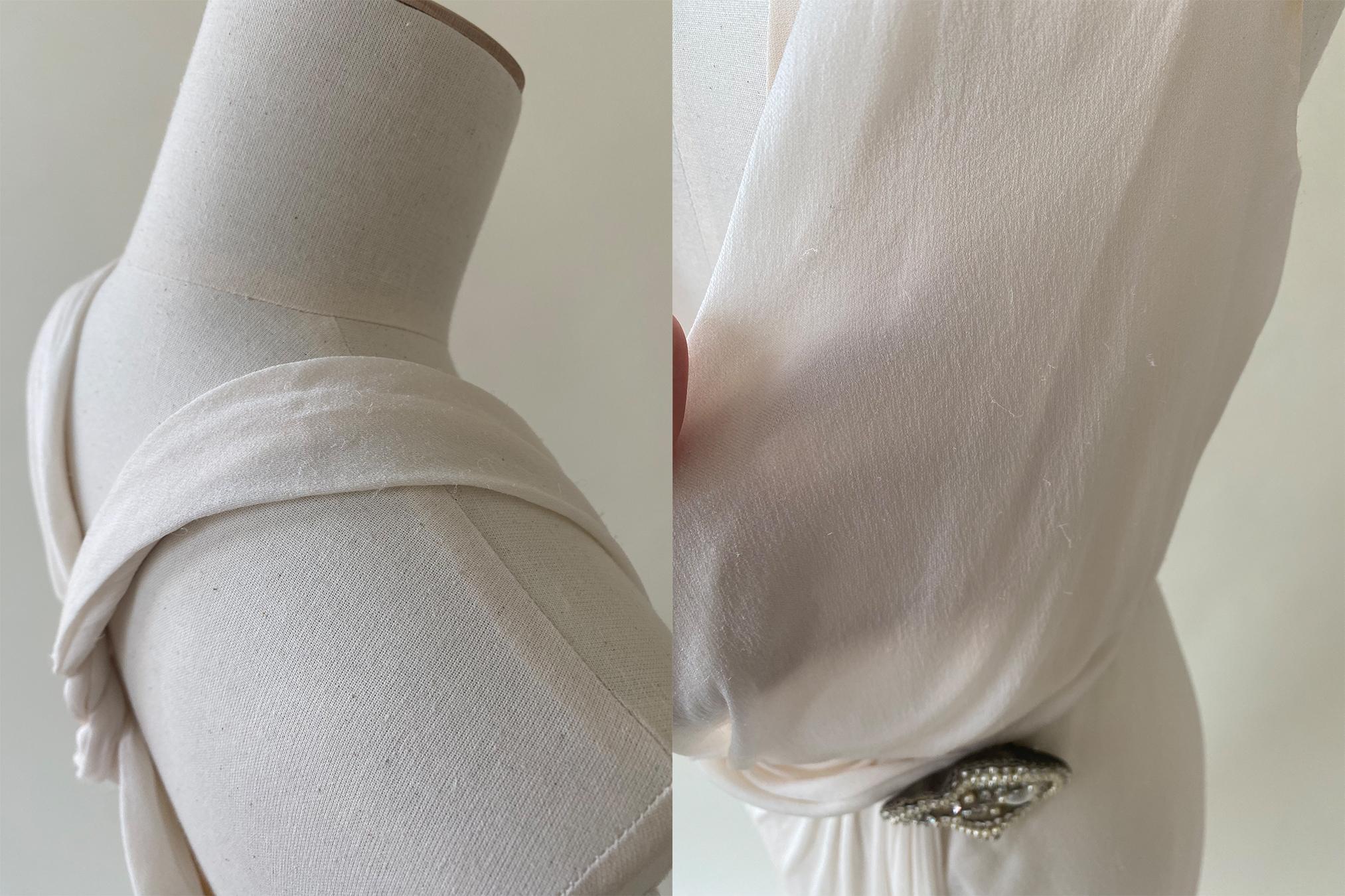 Ralph Lauren Purple Label S/S 07 blanc ivoire robe de mariée en soie plongeante en vente 15