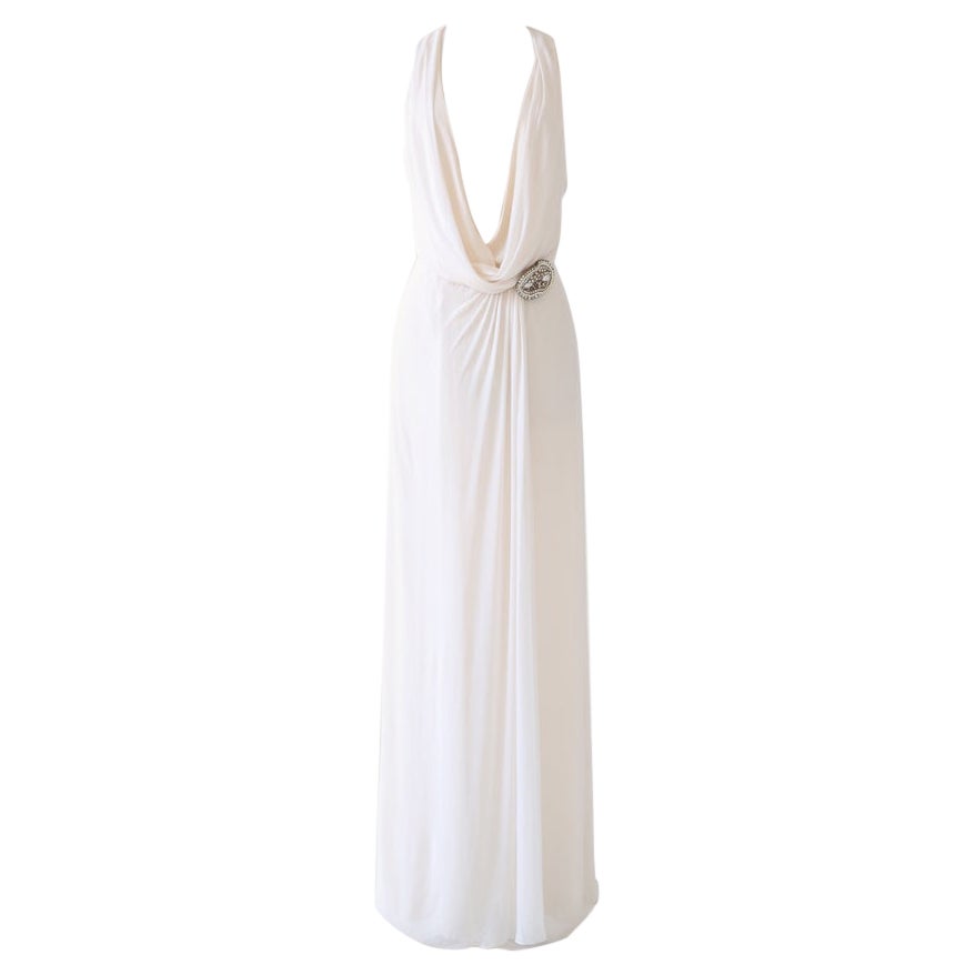 Ralph Lauren Purple Label S/S 07 blanc ivoire robe de mariée en soie plongeante en vente