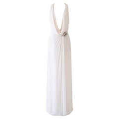 Ralph Lauren Purple Label S/S 07 blanc ivoire robe de mariée en soie plongeante