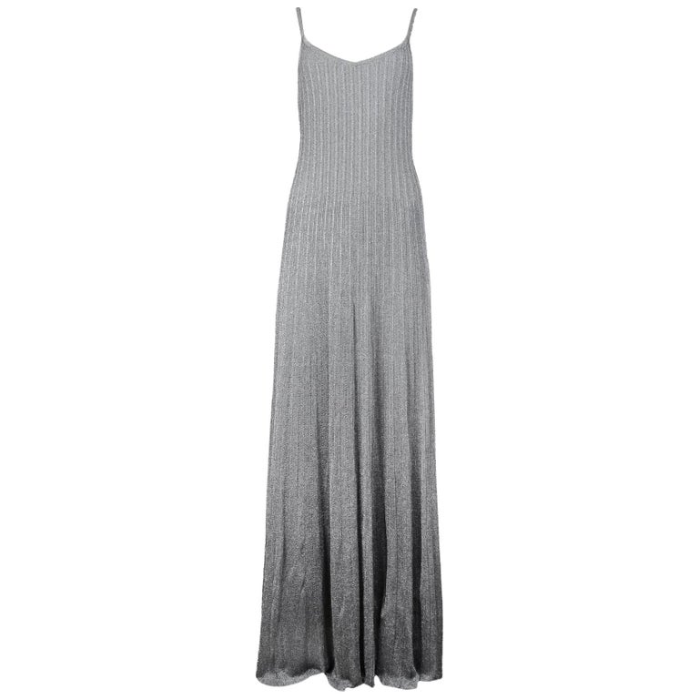 Ralph Lauren Purple Label Silver Spaghetti Strap Gown Sz M NWT RT. $2,490  For Sale at 1stDibs | ralph lauren collection label, ralph lauren purple  label dress, ralph lauren spaghetti strap dress