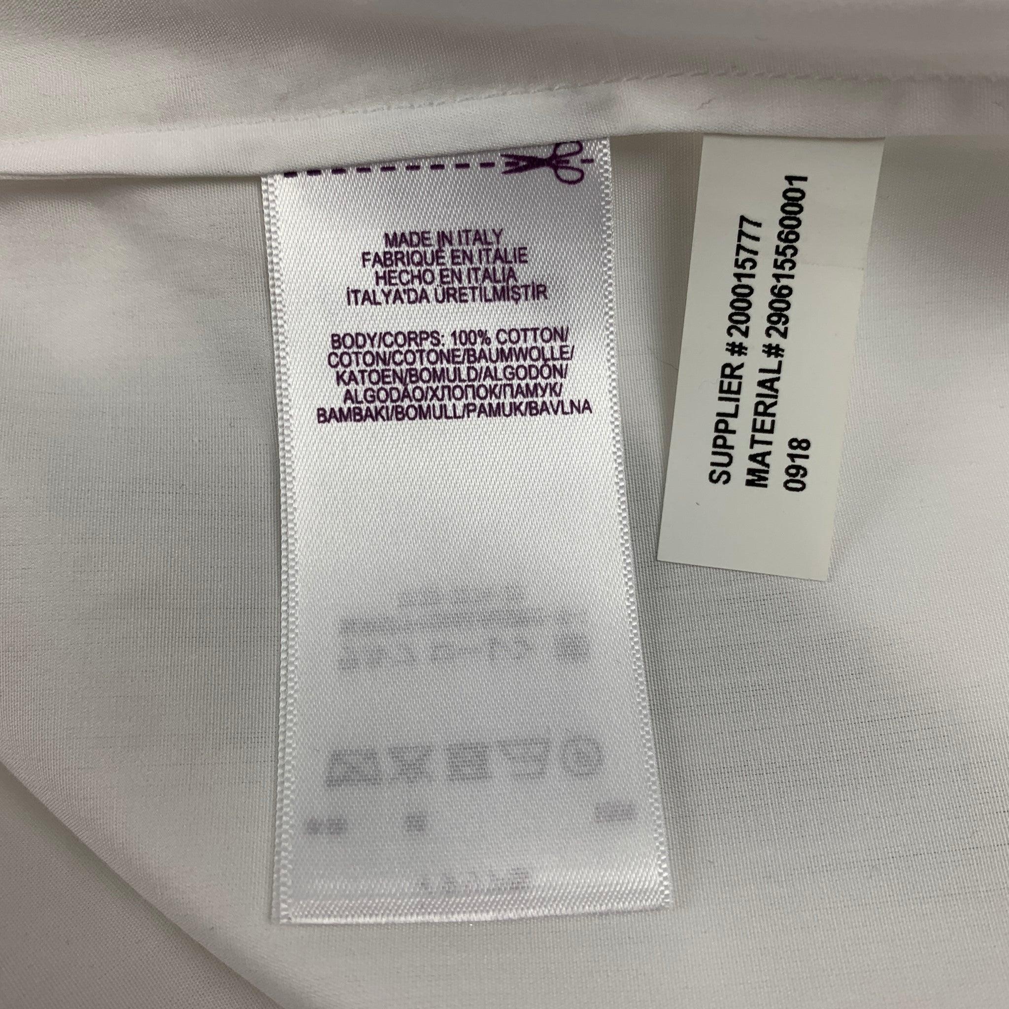 RALPH LAUREN Purple Label Size 10 White Cotton Tuxedo Shirt For Sale 1