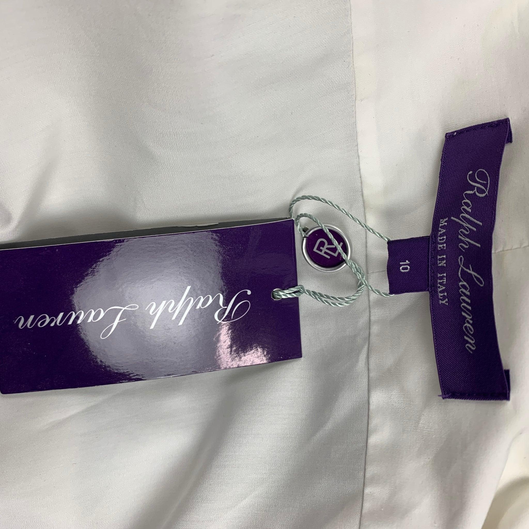 Ralph Lauren Purple Label Taille 10 Chemise de smoking en coton blanc en vente 2