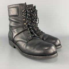 RALPH LAUREN Purple Label Size 12 Black Leather Lace Up Work Boots