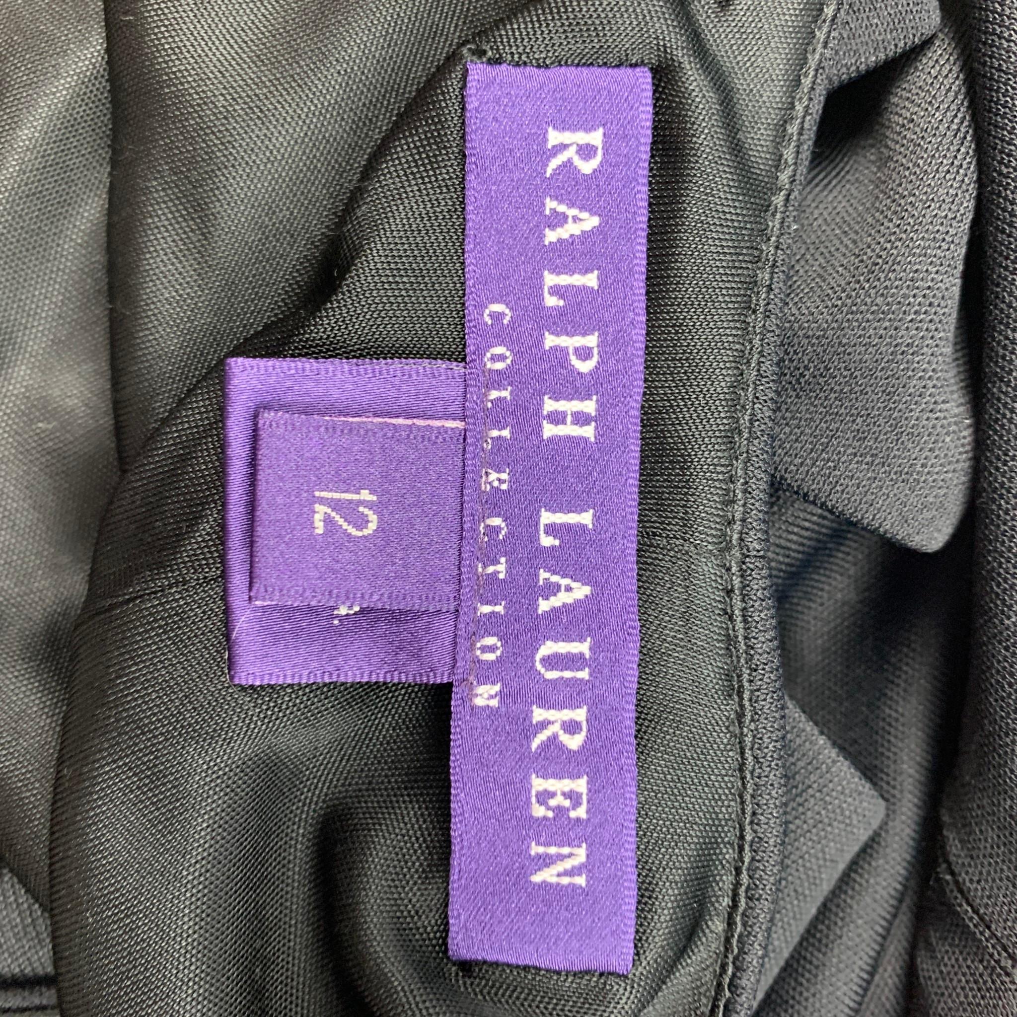 RALPH LAUREN Purple Label Size 12 Black Viscose / Silk Dress Top In New Condition In San Francisco, CA