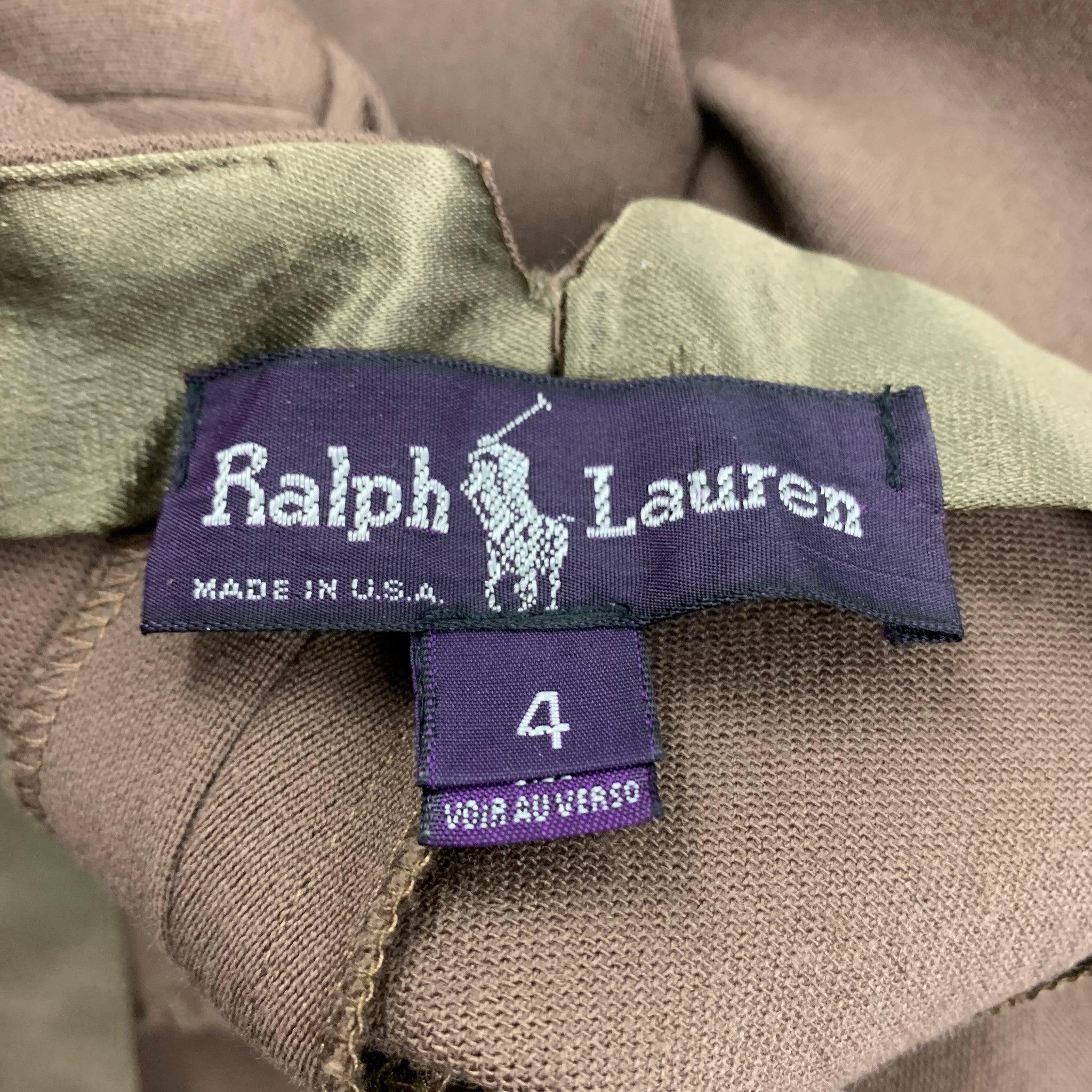 RALPH LAUREN Purple Label Size 2 Tan Wool Double Breasted Pants Suit For Sale 4