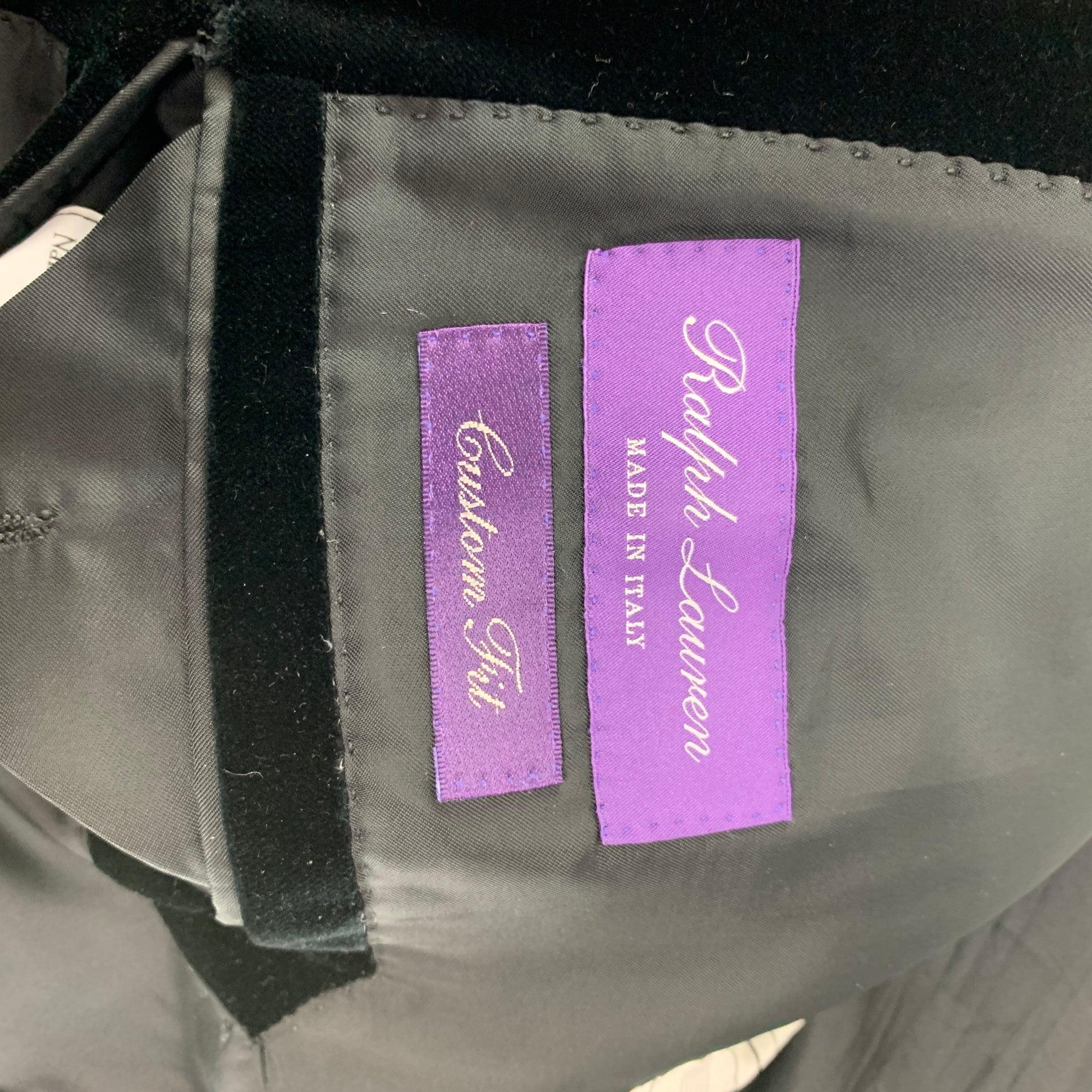 RALPH LAUREN Purple Label Size 38 Black Cotton Velvet Notch Lapel Sport Coat For Sale 2